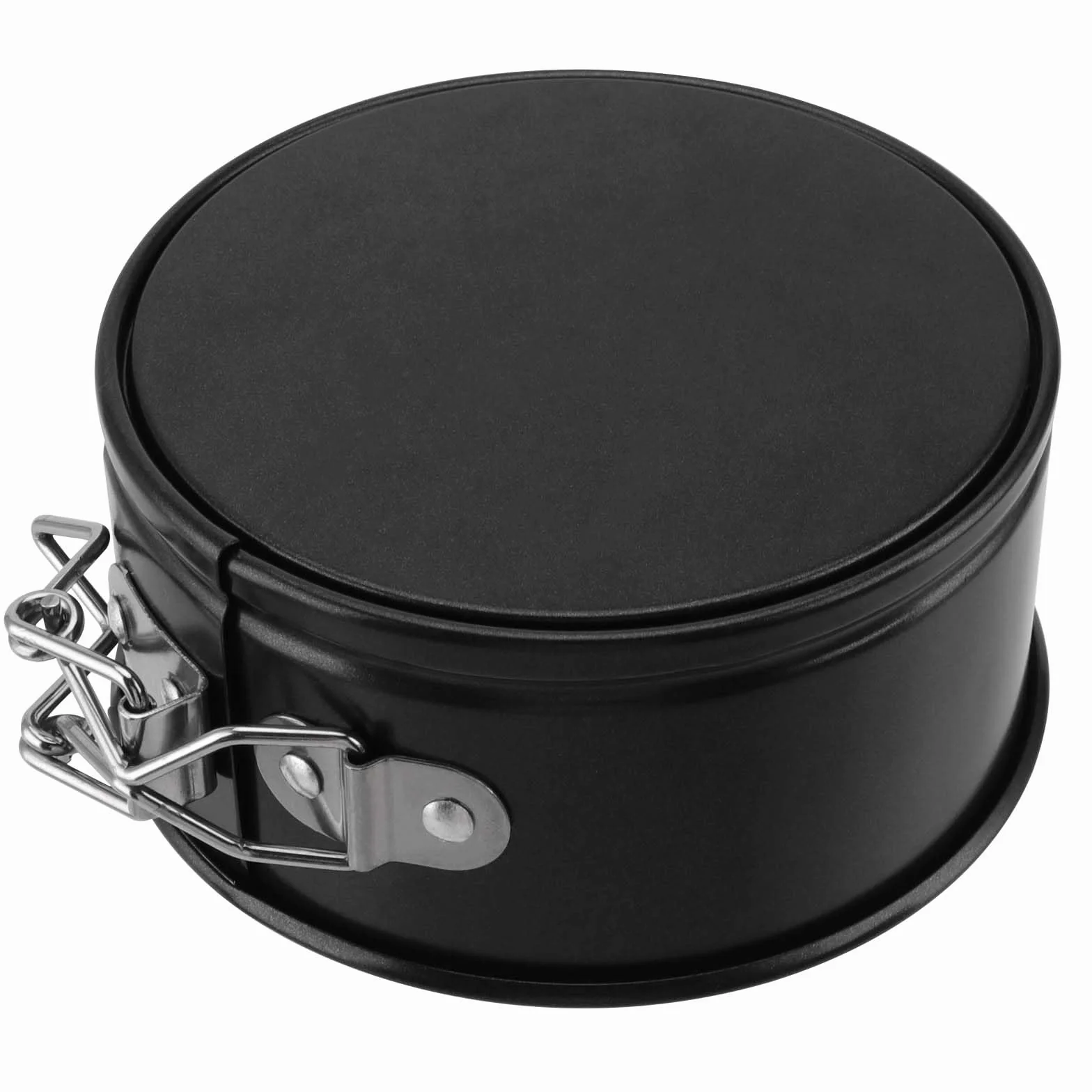 SINJEUN Confezione da 6 Mini Tortiere a Molla 10,2 cm, Teglie Antiaderenti in Acciaio al Carbonio con Fondo Rimovibile per Cheesecake, Torte e Quiche