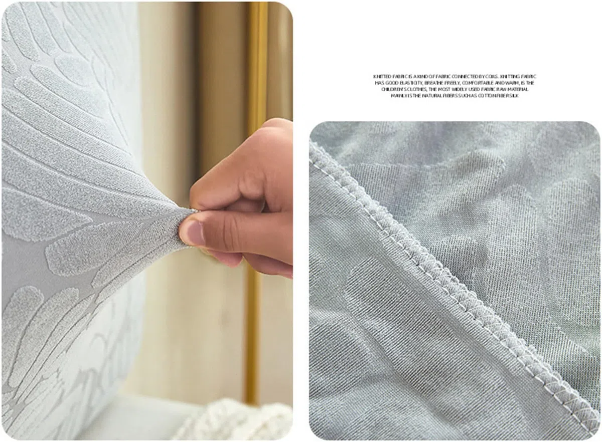 Fodera testiera letto matrimoniale Jacquard 3D, Copri testata elastica all-inclusive antipolvere