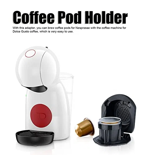Adattatore Riutilizzabile per Capsule di Caffè, Convertitore per Macchina da Caffè, PP, 78x64x41mm, Include Pennello e Cucchiaio