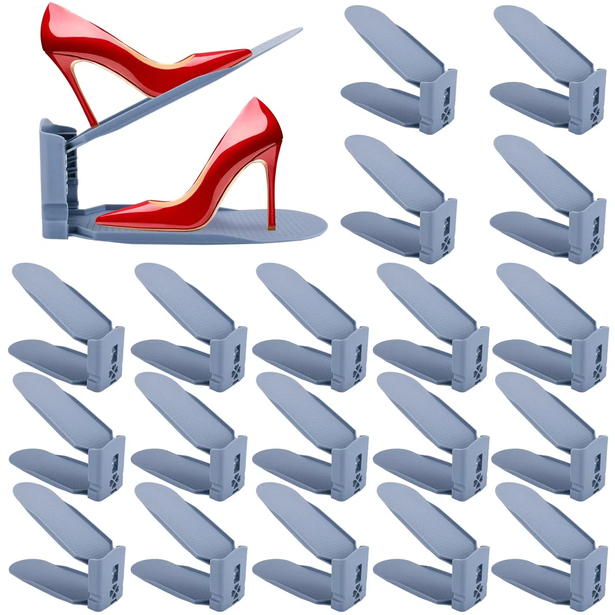 Portascarpe,Set di 20 Organizer Scarpe,Organizer Scarpe Salvaspazio,Salvaspazio Regolabili da Scarpiera,Porta Scarpa per Armadio Alti Tacchi Scarpa Ciabatte Sportive,Scarpiera o Espositore