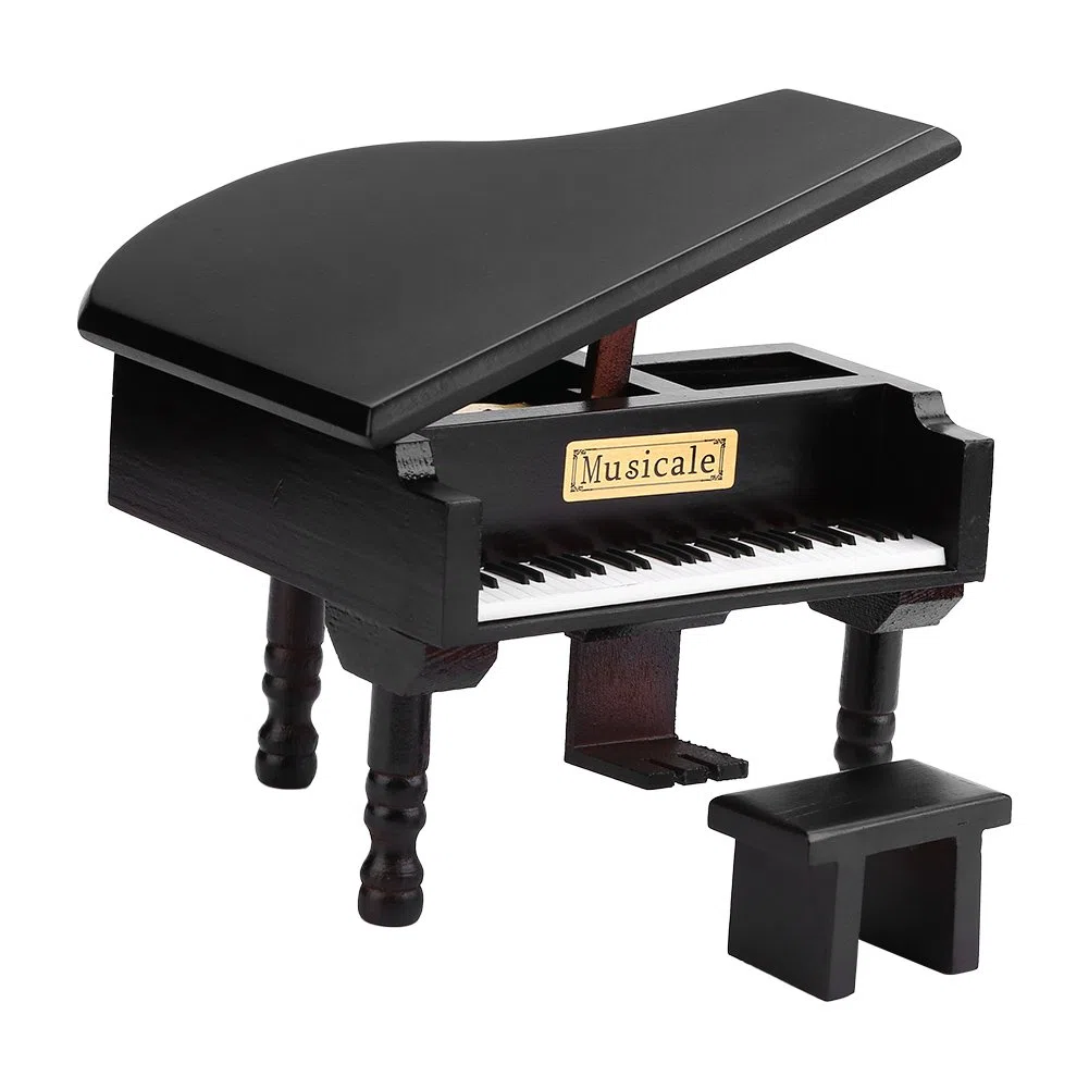 Carillon Musicale con Melodie: Castle in The Sky Carillon a Forma di Pianoforte con Piccolo Sgabello Carillon in Legno Creativo Regalo per Natale, Compleanno