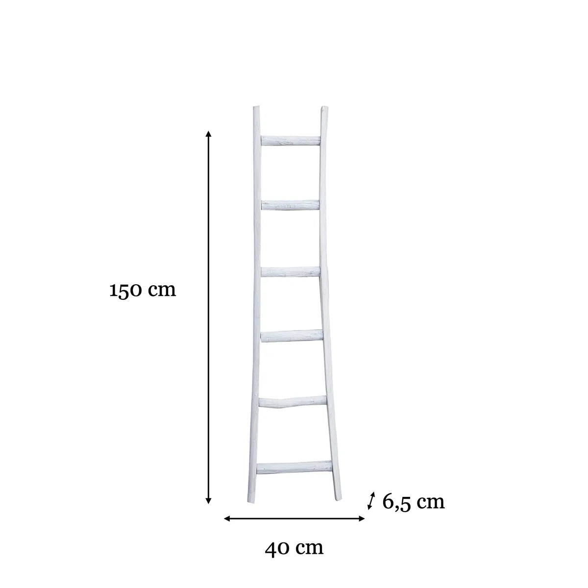 Biscottini Scaletta porta asciugamani bagno 150x8x40 - Scala Decorativa in Legno - Scala portasciugamani - Scaletta legno appendi asciugamani - Scalette portasciugamani da parete Metallo, Bambu