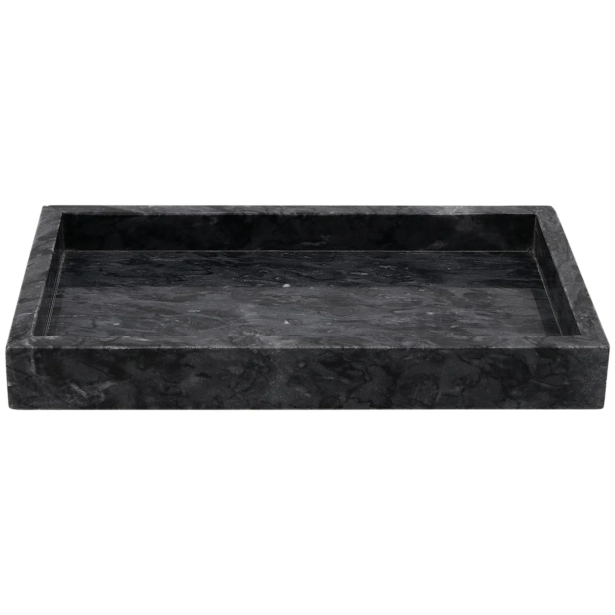 ZOENHOU Vassoio Rettangolare in Marmo Naturale, 30 x 20 cm, Grigio Ondulato - Portaoggetti per WC, Decorativo per Tavolino da Caffè, Piano di Lavoro del Lavandino