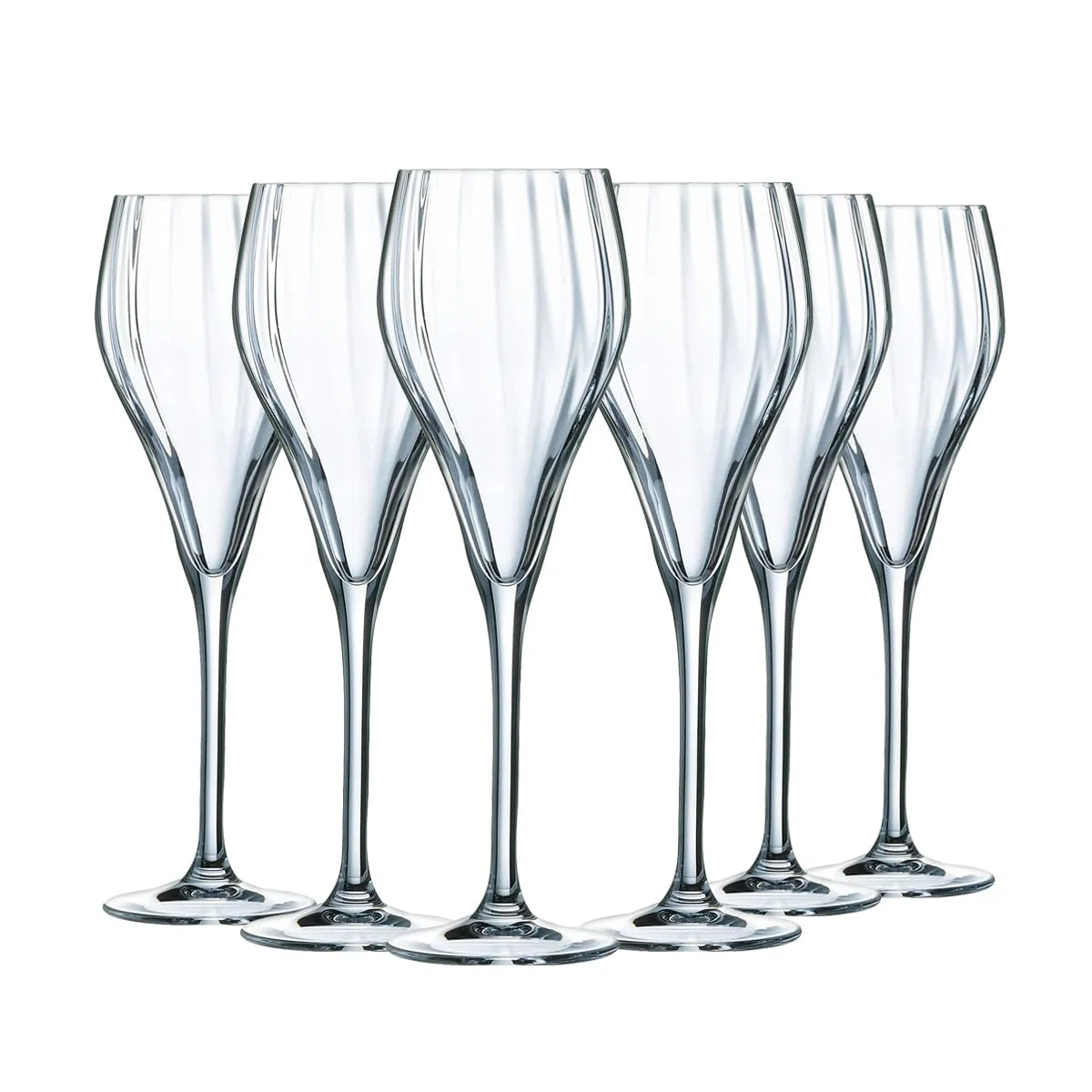Chef&Sommelier Collezione Symétrie – Set da 6 calici flute da champagne 16 cl in vetro trasparente – per champagne, prosecco, spumante e aperitivo – lavabili in lavastoviglie, fabbricati in Francia