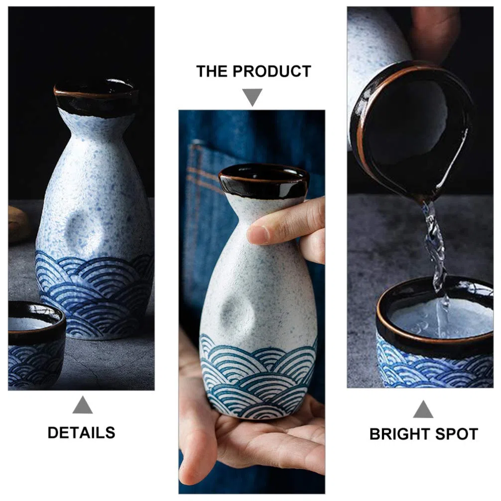 DOITOOL 5 Pezzi in Ceramica Set di Sake Giapponese Set da Portata di Sake Set di Tazze da Sake 180 Ml 20 Ml