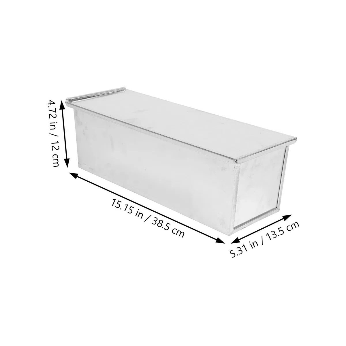 GANAZONO Stampo per Pane in Lega di Alluminio Coperchio, Resistente e Facile da Pulire, Scatola per Toast 1200g, Accessorio per Forno e Panificazione Casalinga