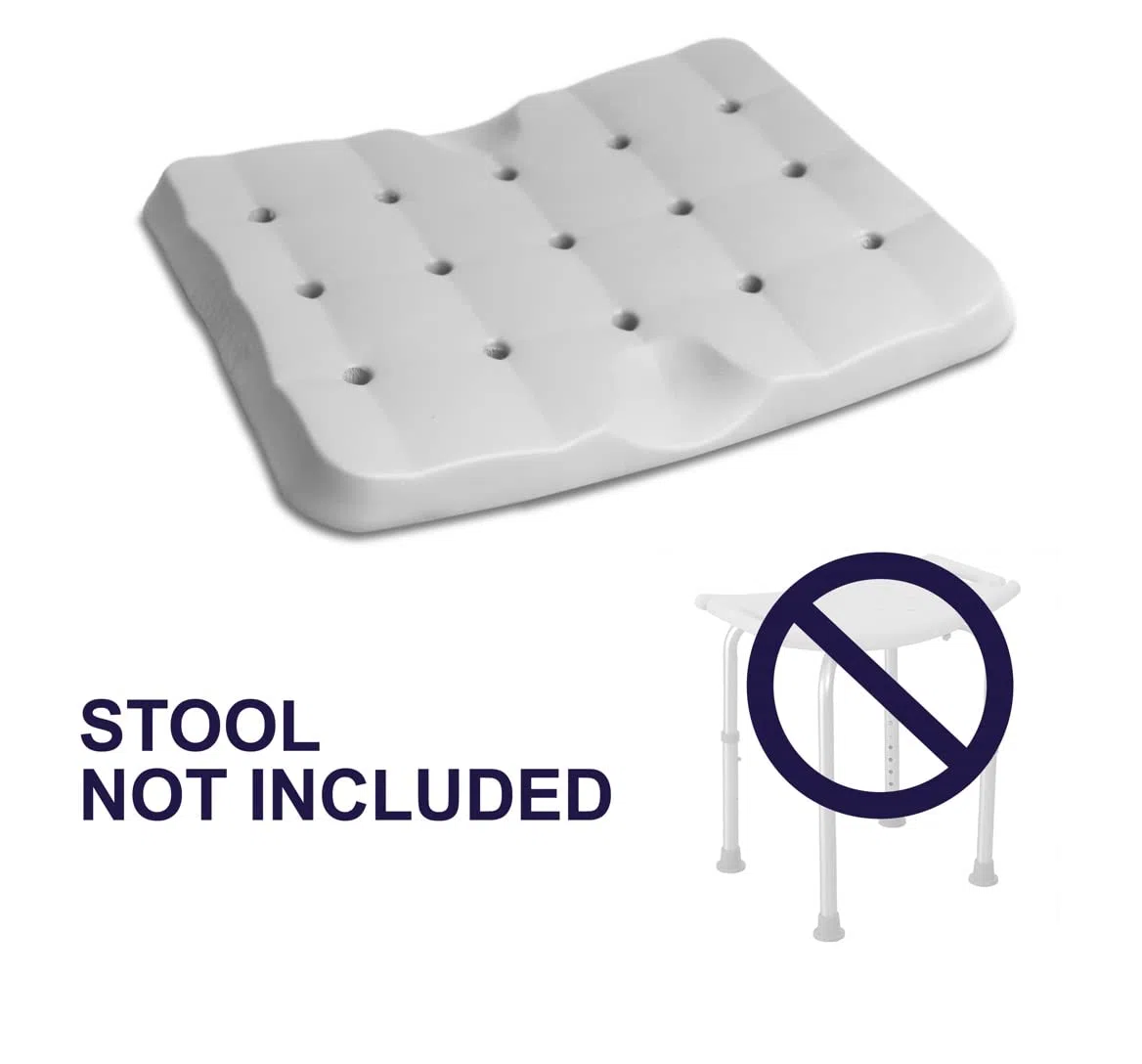 KMINA Cuscino Doccia per Seduta (35x27x3 cm), Cuscino Sedia Doccia Impermeabile, Schiuma Antiscivolo, Grigio – Prodotto in Europa