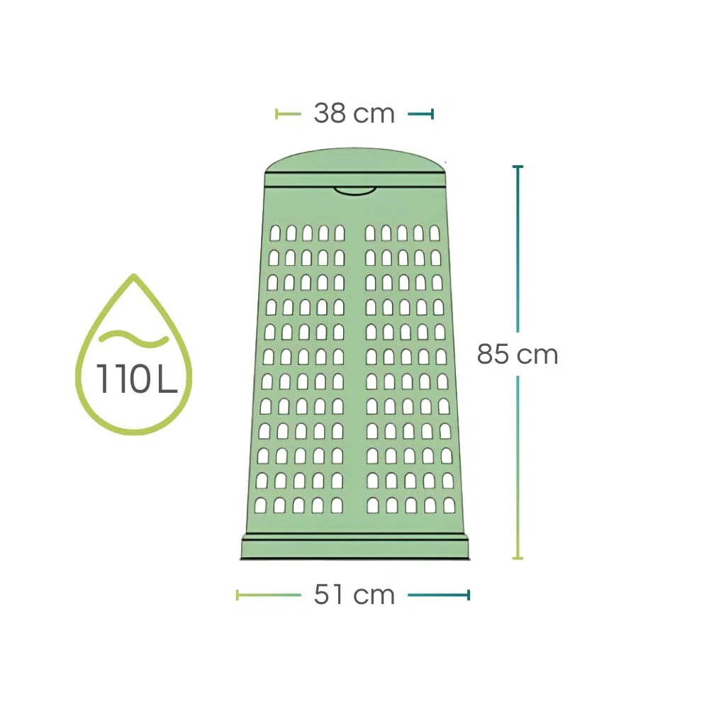 PALUPLUS Trespolo Portasacco in Polietilene, Capacità 110 Litri e Misura 51x85 cm, Bidone con Coperchio e Reggi Sacco, Secchio per Riufiuti Differenziati -110F (Grigio)