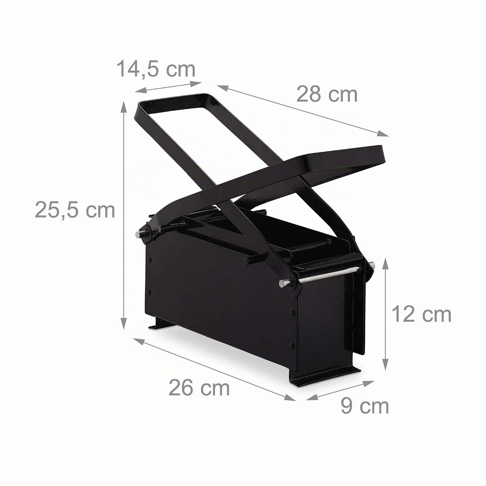 Relaxdays Bricchettatrice per Cartone, Pressa per la Carta in Acciaio, Compattatore di Rifiuti Domestici Manuale, Nero