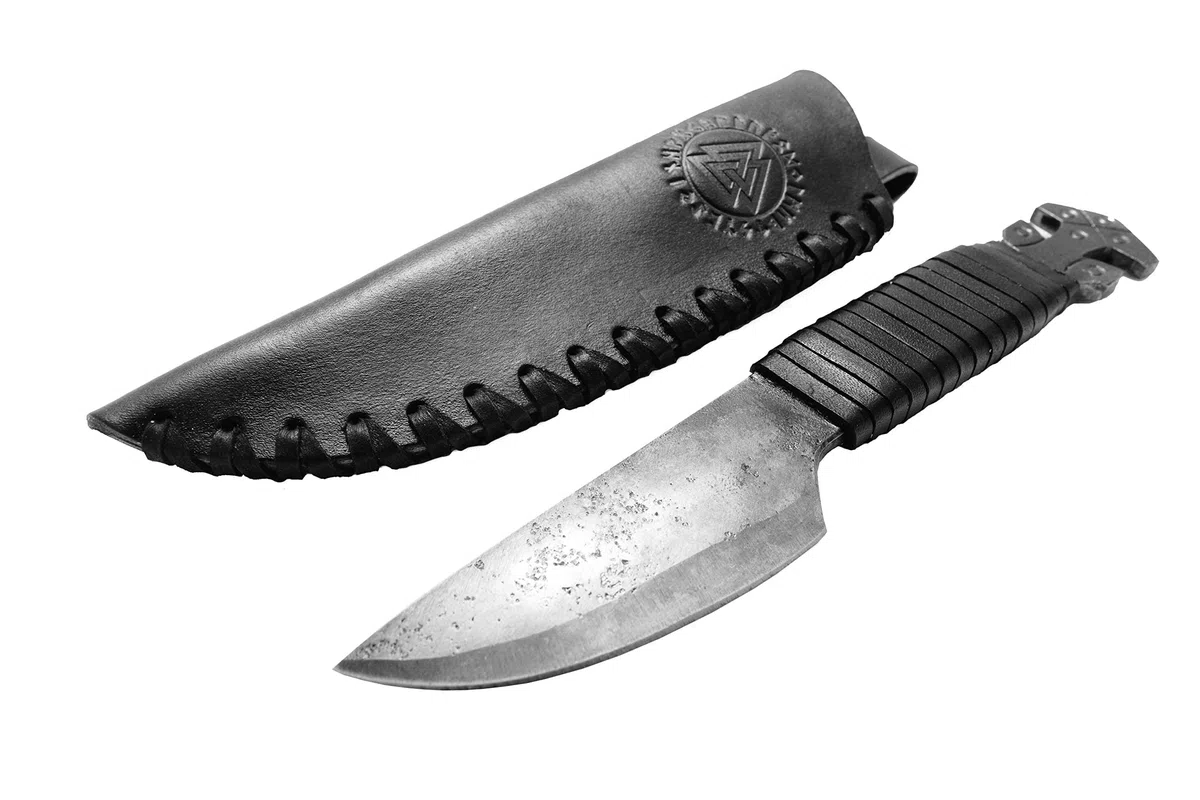 TOFERNER Coltello da caccia a lama fissa Coltello in acciaio Thor 2 – Forgiato a mano & Vintage Look – Lama a punta ultra affilata – Elegante stile anticato – Inclusa custodia in vero cuoio