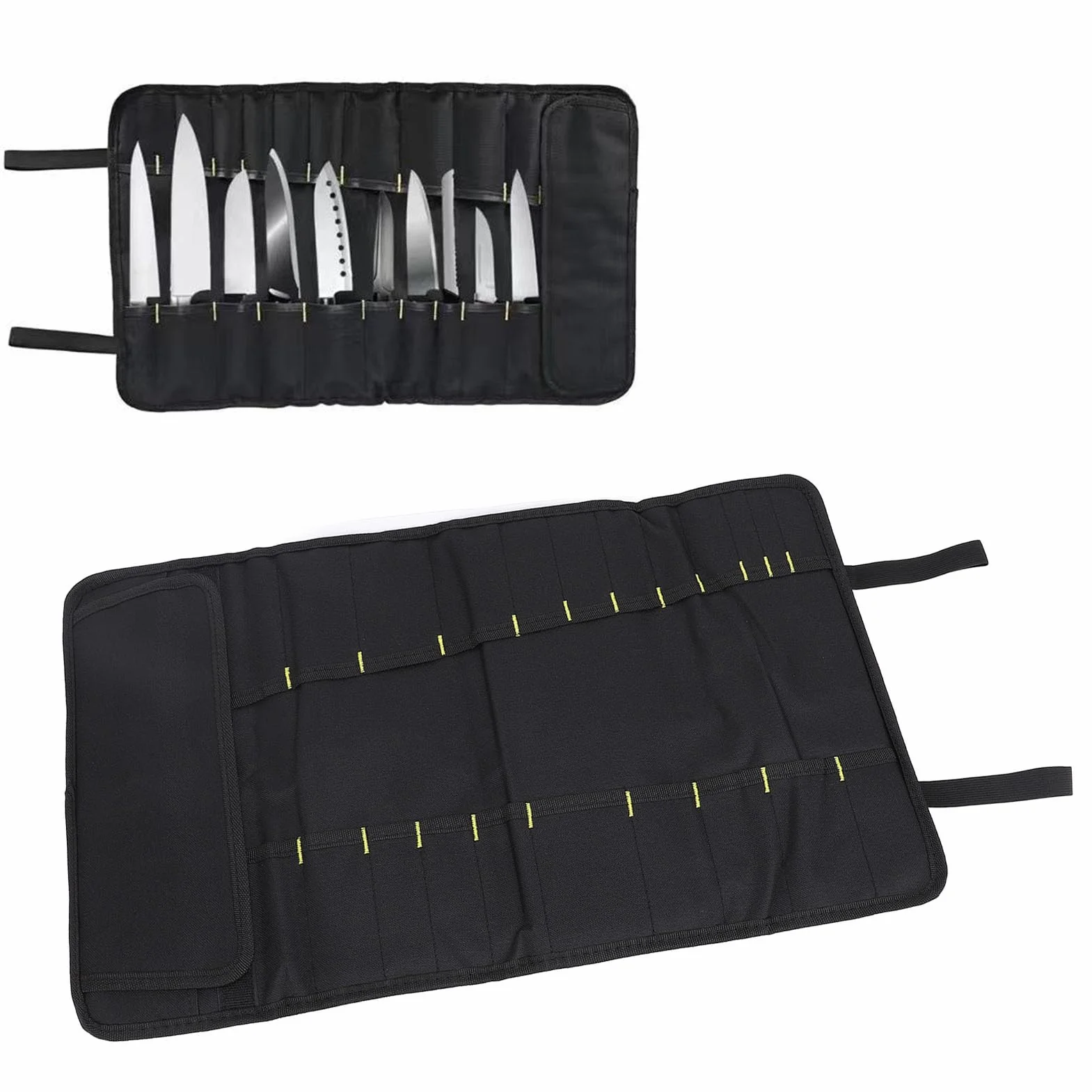 Borsa per Coltelli da Chef, Custodia Multifunzionale Portatile in Tela con 20 Scomparti Custodia Professionale per Rotoli di Coltelli da Chef per la di Casa Campeggio