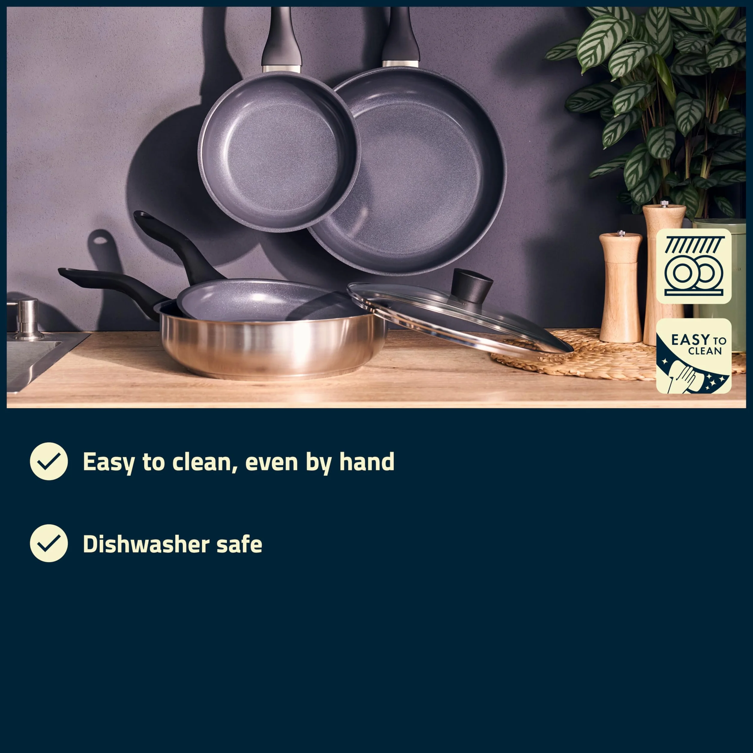 HENCKELS by ZWILLING Stream, padella da 20 cm, con rivestimento antiaderente in ceramica, adatta a induzione