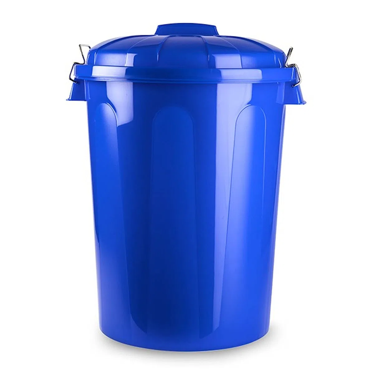 Tradineur - Pattumiera con Maniglie Metalliche e Coperchio, Plastica Resistente, Contenitore per Rifiuti, Pattumiera, Riciclaggio, Industriale, per la Casa, Prodotto in Spagna (Blu, 70 litri)