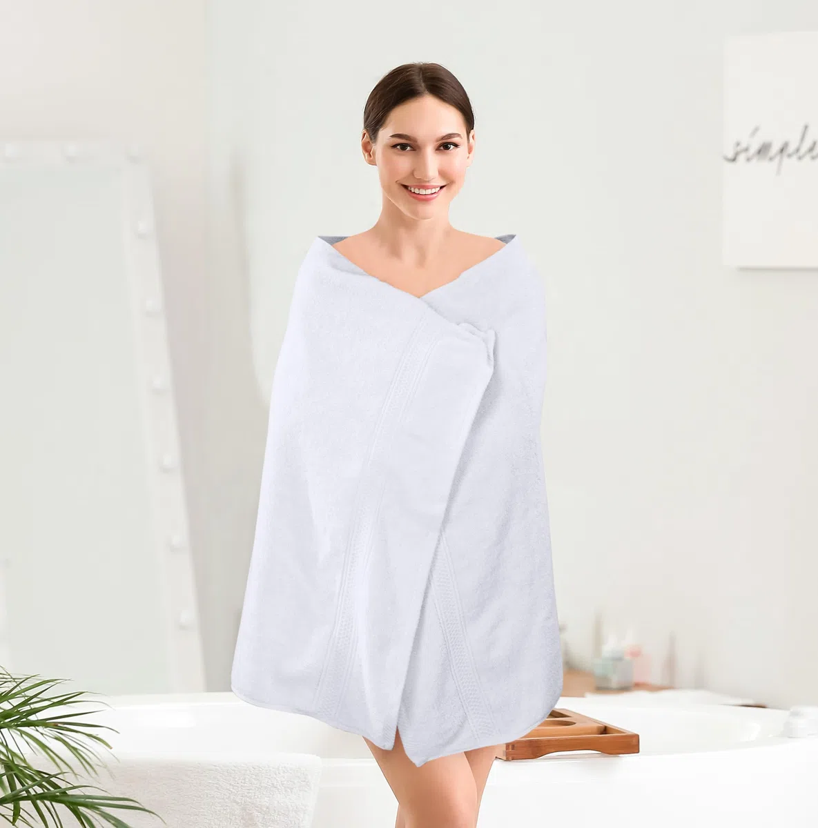 Utopia Towels - 4 Set Asciugamani da Bagno (69 x 137 cm) - Asciugamani in Cotone per Hotel e Spa, Massima Morbidezza e assorbenza (Bianco)