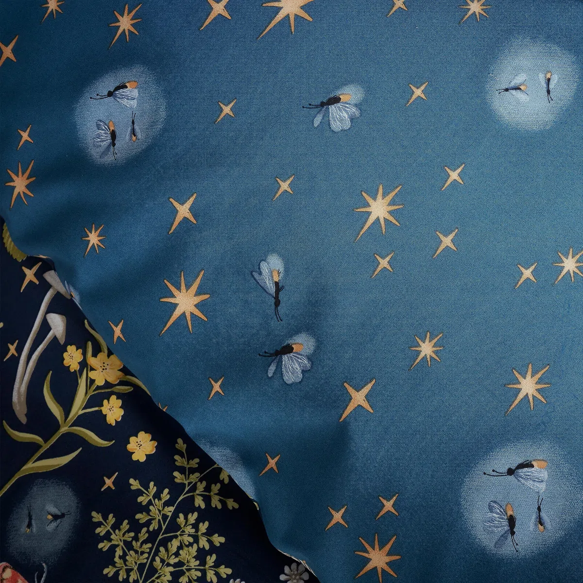 Catherine Lansfield Enchanted Twilight Animals - Set copripiumino matrimoniale reversibile con federe, colore: blu navy