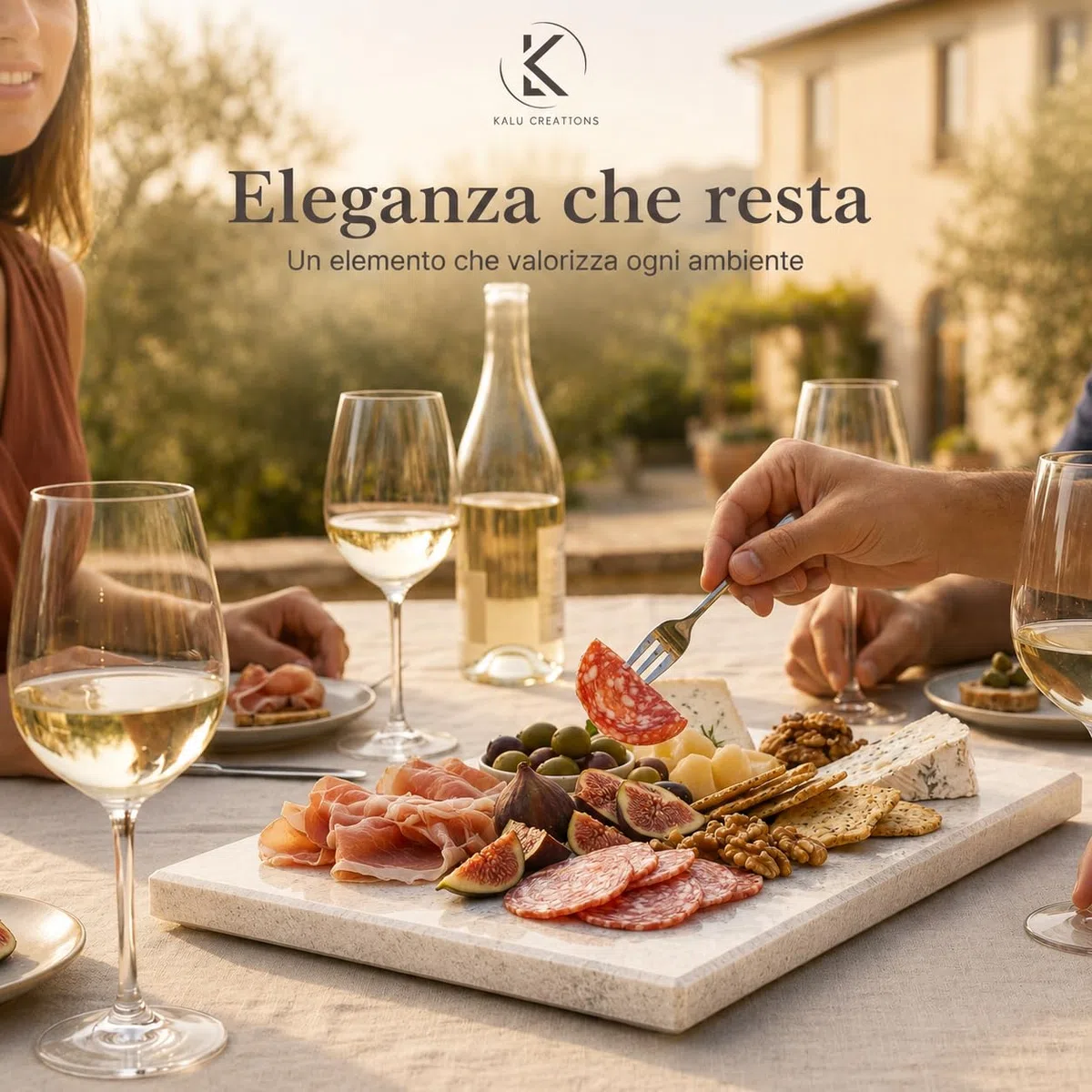 Tagliere in Marmo Kalu Creations 40 x 30 cm – Tagliere Marmo Cucina Artigianale Made in Italy, Lastra di Marmo per Aperitivo, Sushi, Formaggi e Salumi, Accessorio Design Tavola