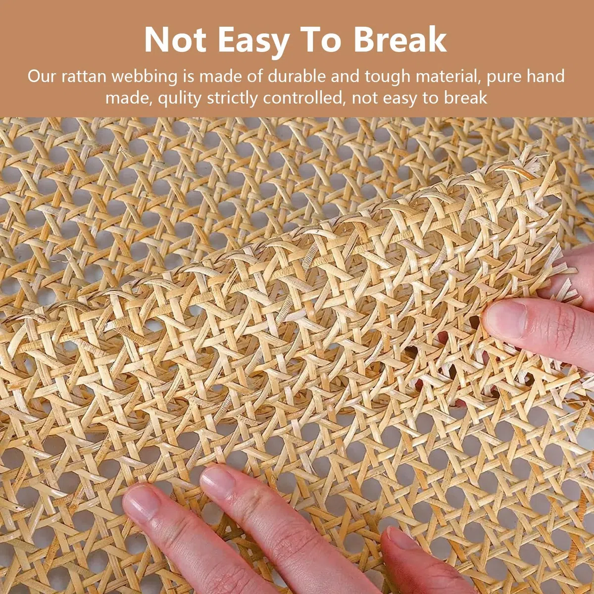 Rotolo di nastro in rattan, rete di vimini viennese, resistente alla muffa, in rattan intrecciato a nido d'ape fai da te (colore legno, 1 m x 40 cm)