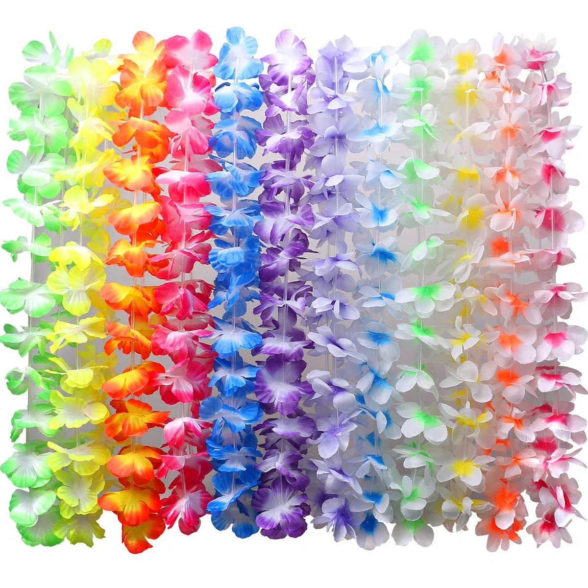 100Pcs Ghirlanda Hawaiana Collana Tropicale Ghirlande Hawaii Hula Multicolori Fiori Ghirlande