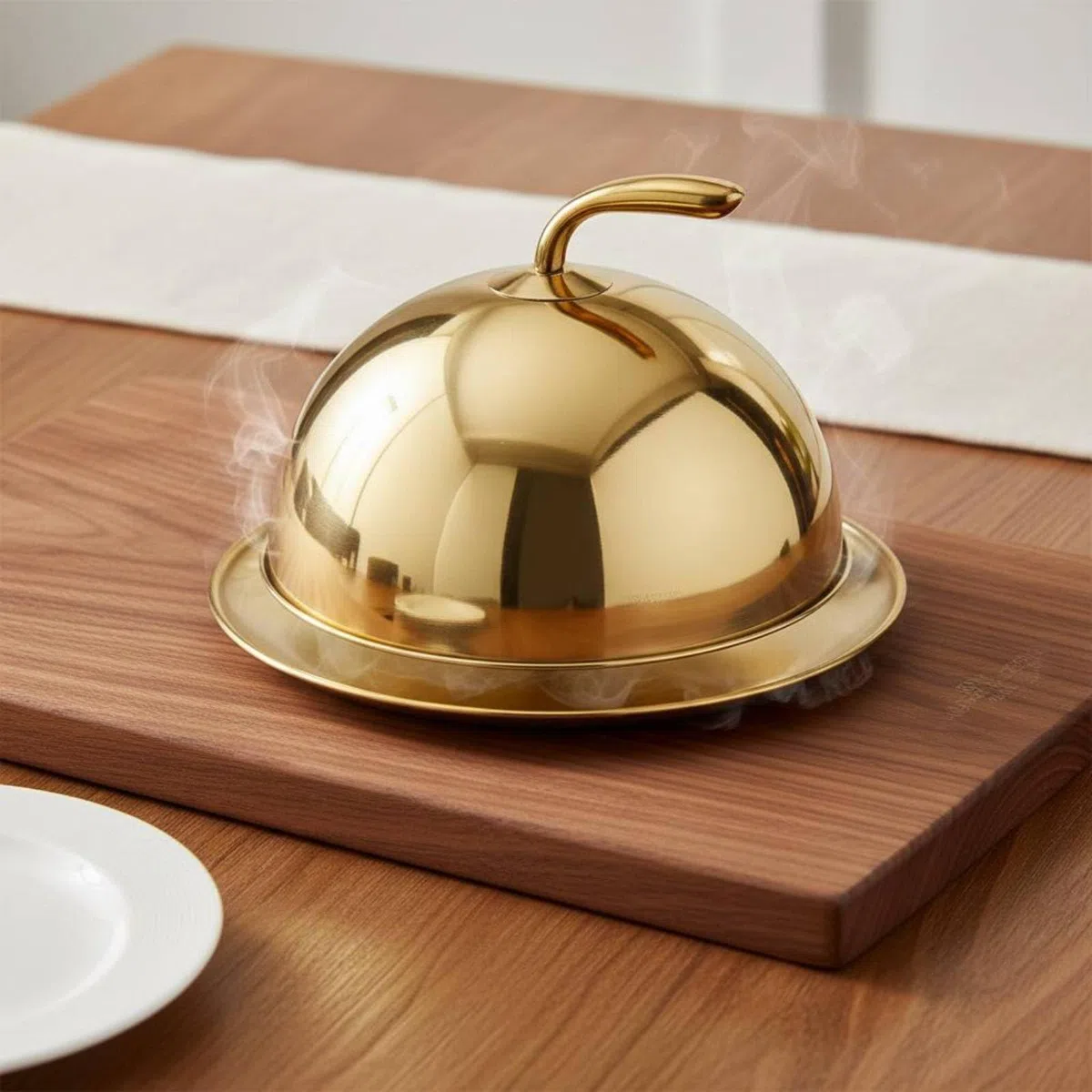 Cloche in Acciaio Inossidabile, Mantiene il Cibo Caldo, Cloche Con Maniglia, Coperchio a Cupola per Bistecca e hamburger, per Ristoratori, Chef, Hotel, Argento, Set 22.5cm-26cm
