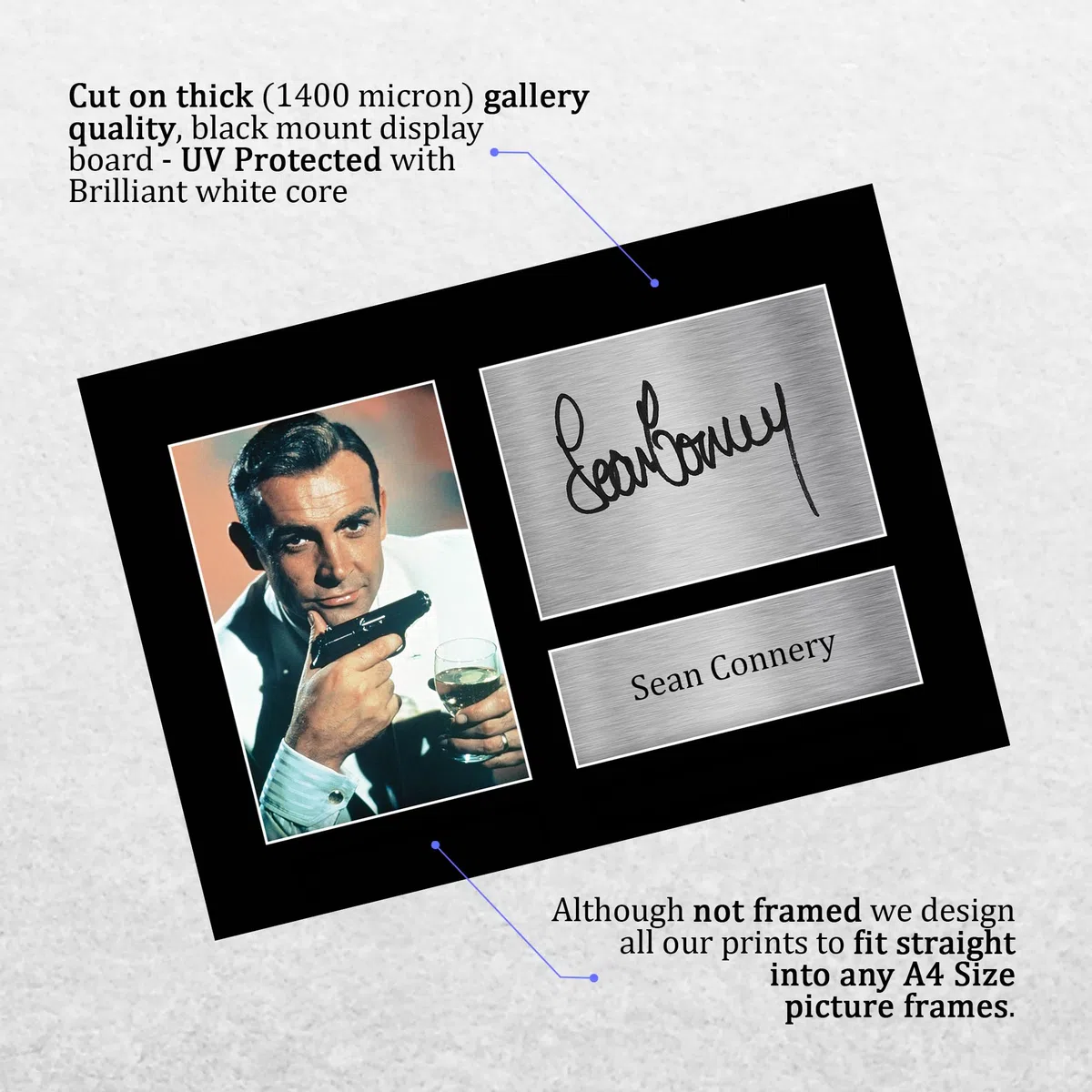 HWC Trading Sean Connery A4 Senza Cornice Firmato Regalo Visualizzazione Delle Foto Print Immagine Autografo Stampato Per James Bond Gli Appassionati Di Cinema