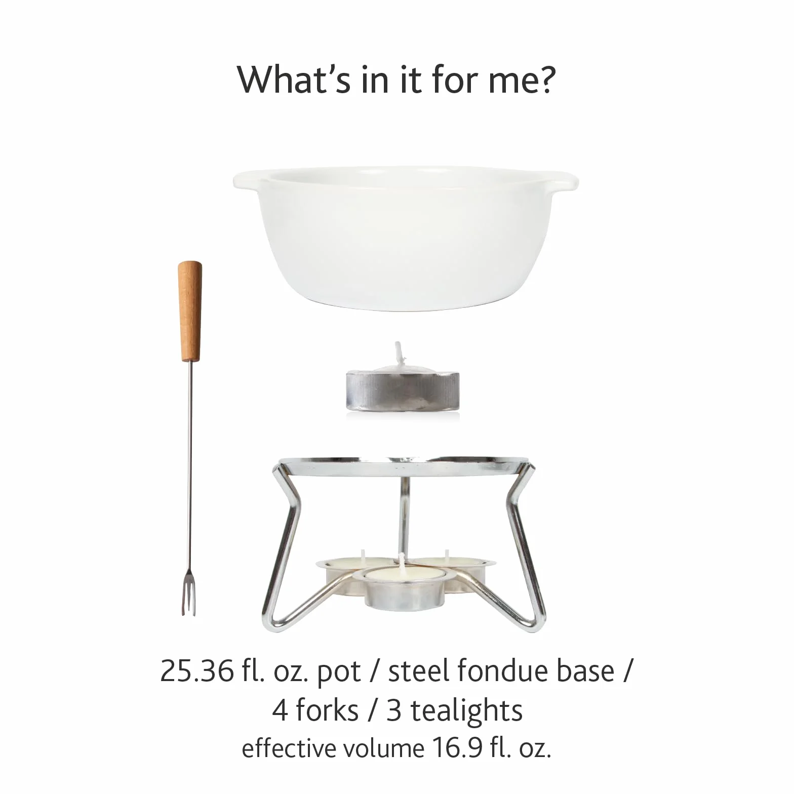 Boska Set per la bourguignonne Party/Adatto per il microonde/Ceramico/Stuzzichini per 4 persone/Bianco / 750 ml