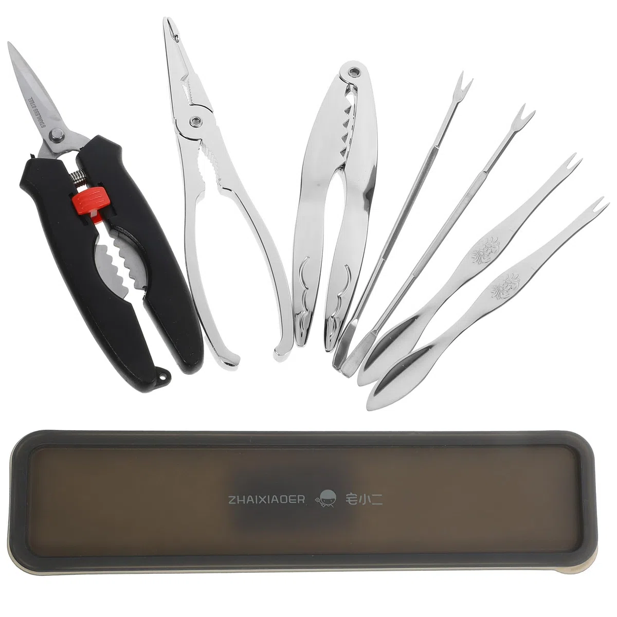 balacoo Utensili per Granchio e Astice in Acciaio Inossidabile Kit Forbici e Pinze, Strumenti per Servire Crostacei a Cena e Occasioni Speciali