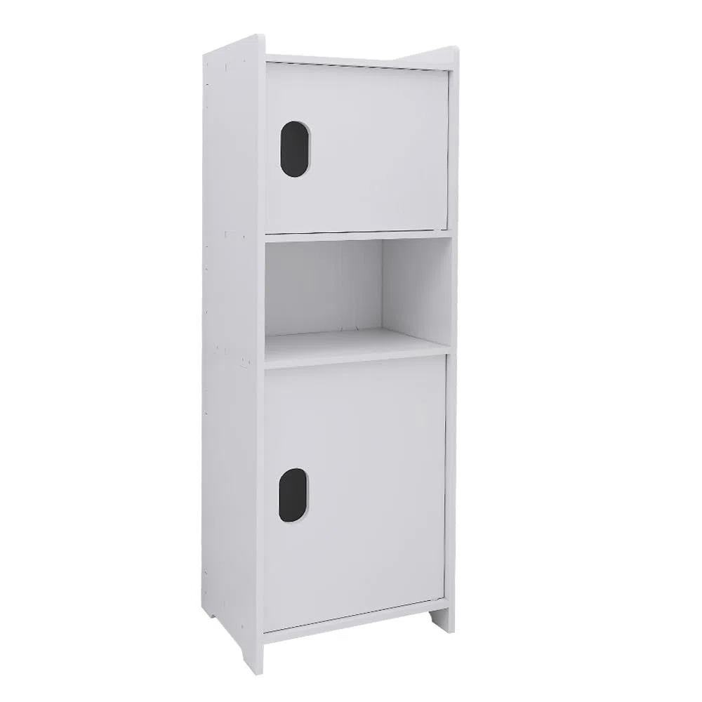 LANTUS Piccolo Mobile da Guardaroba per Toilette, Supporto per Carta Igienica, Colonna, Armadio da Bagno, Armadietto, Scaffale Regolabile, 24 x 20 x 72 cm - Bianco
