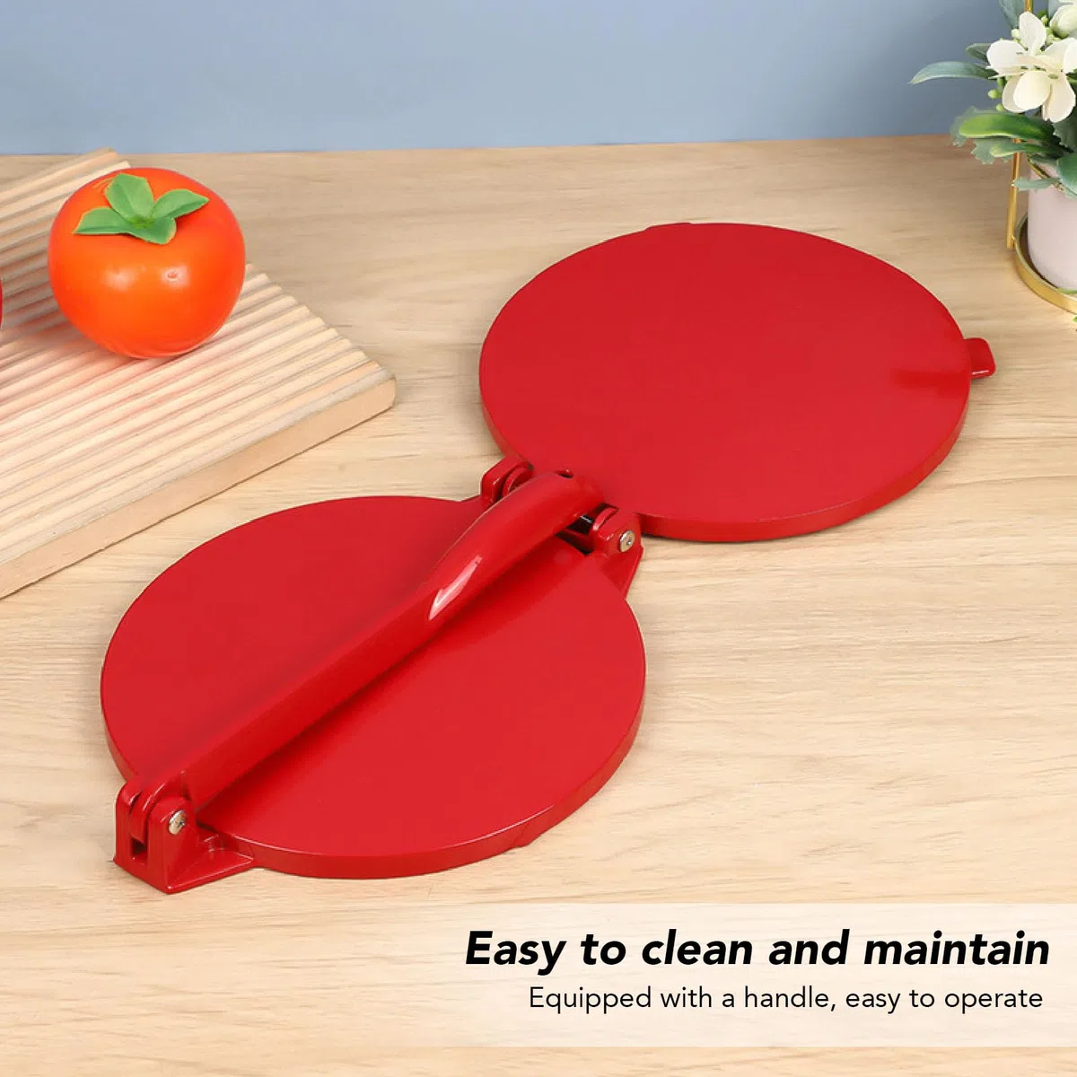 Pressa per Tortilla, Macchina per Tortilla, Pressa per Tortilla per Farina da 9,8 Pollici, Lega di Alluminio, Pressa per Tortilla Manuale, Pressa per Impasto per Tortini di Pizza