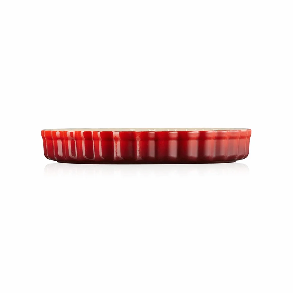 LE CREUSET Tortiera Tradition rotonda in gres vetrificato, Diametro 24 cm, 1.12 kg, Ciliegia, 71120240600001