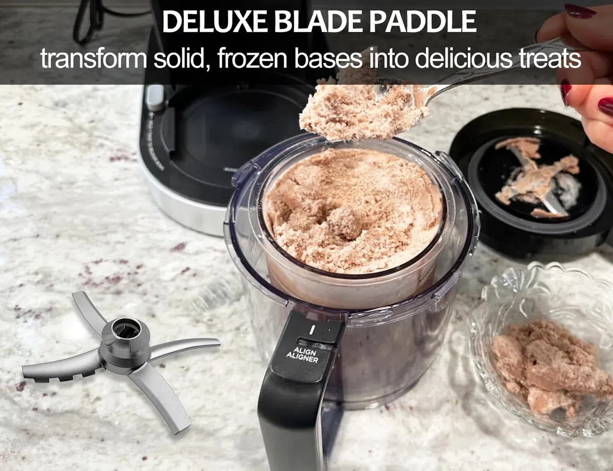 per Ninja CREAMi Deluxe Blade Paddle, parte di ricambio compatibile con Ninja Creamy Ice Cream Maker NC501 NC500 Series, accessori in acciaio inox Creamie