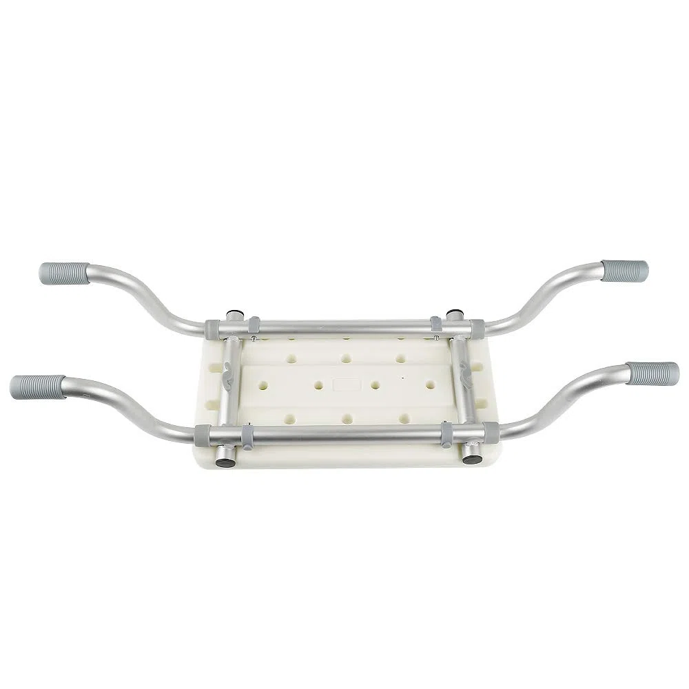 Sedile per Vasca in Lega di Alluminio e Plastica, Sgabello per Vasca da Bagno Larghezza Regolabile 73-83*22*18cm , Max. Carico 150kg