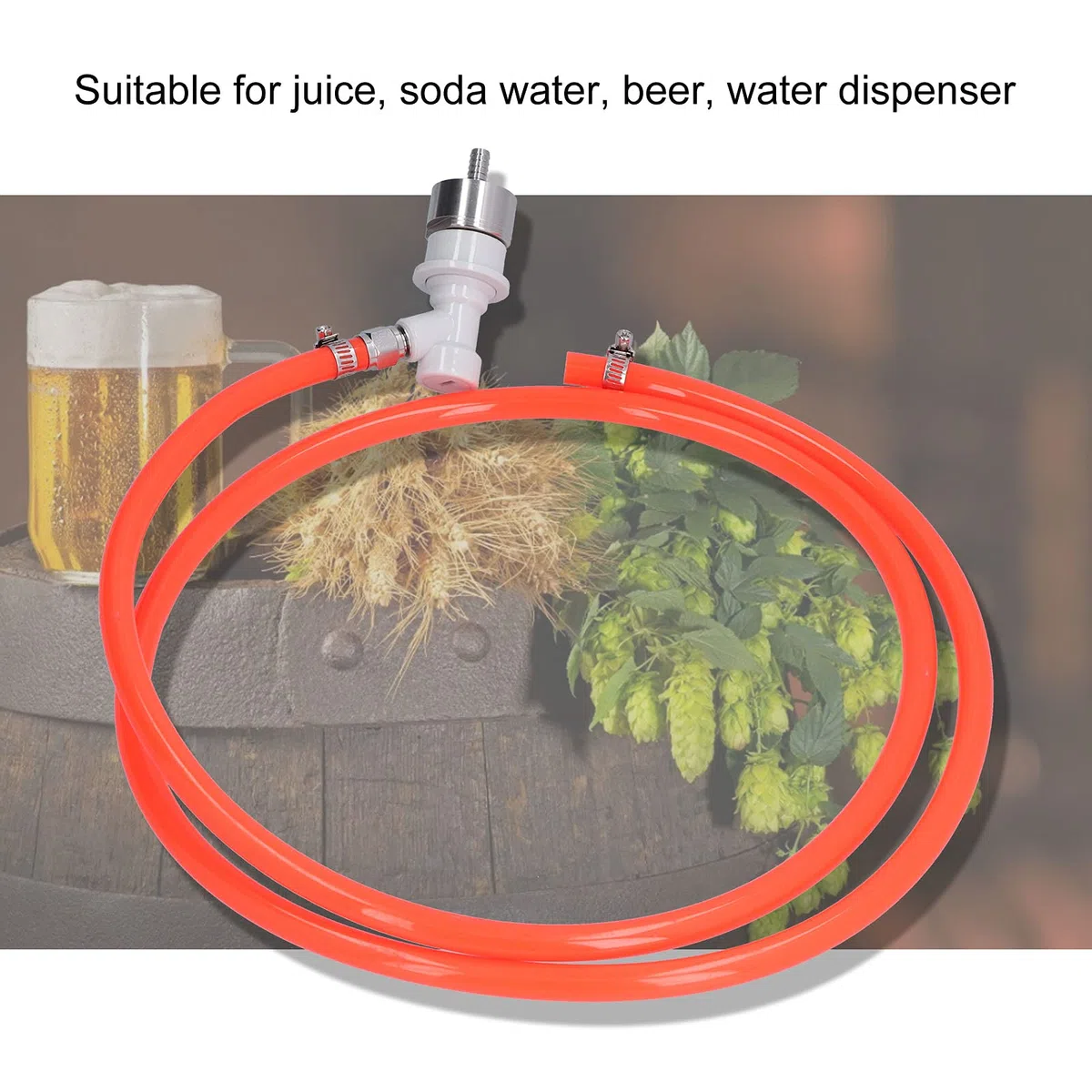 Yctze Regolatore Gas, Assemblaggio della di Birra con Blocco a Sfera, Tubo Flessibile del Gas Flessibile per Carbonatazione con Tappo per Carbonatazione da 5/16 Pollici Accessori