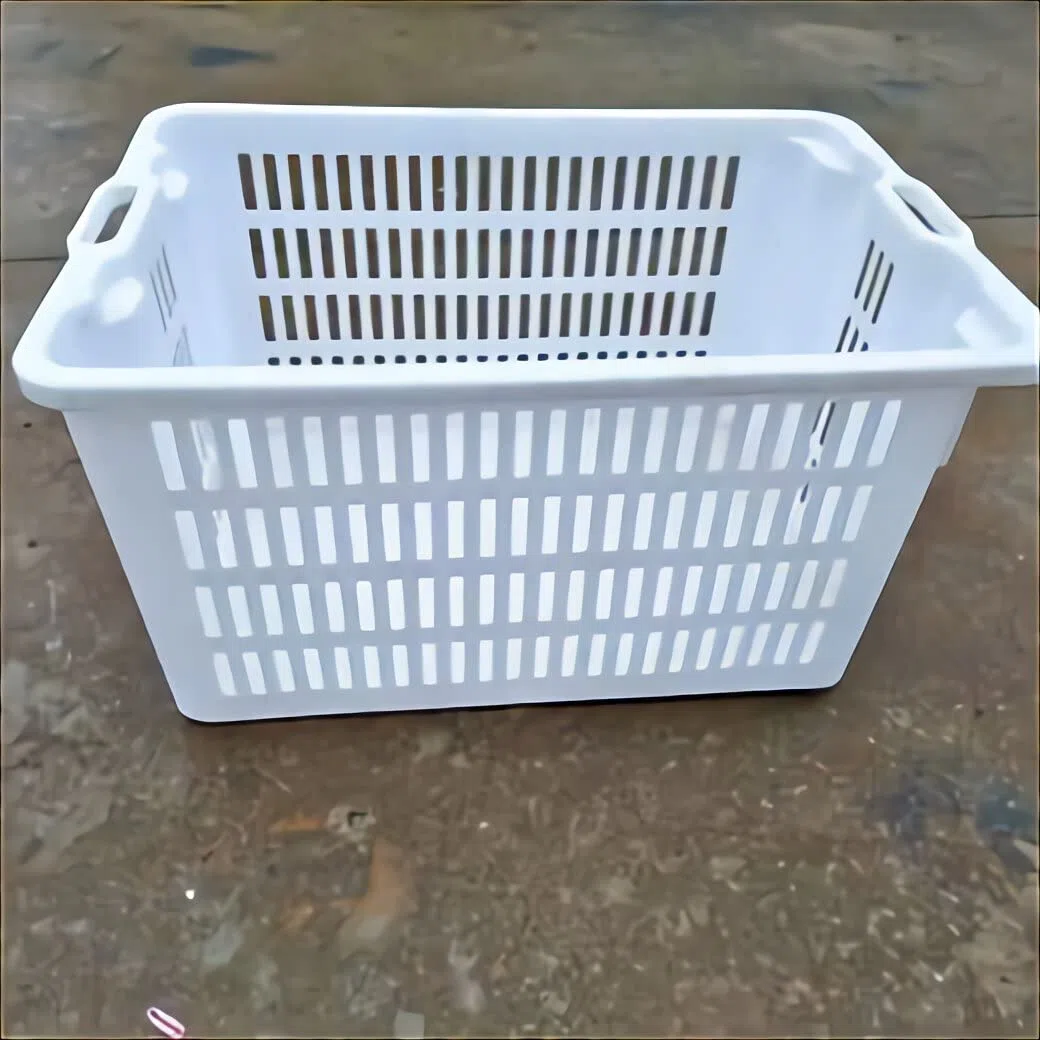 Cesta pane, Ceste forate rettangolari in plastica per pane da cm 53x36x34(h), cassa traforata in plastica