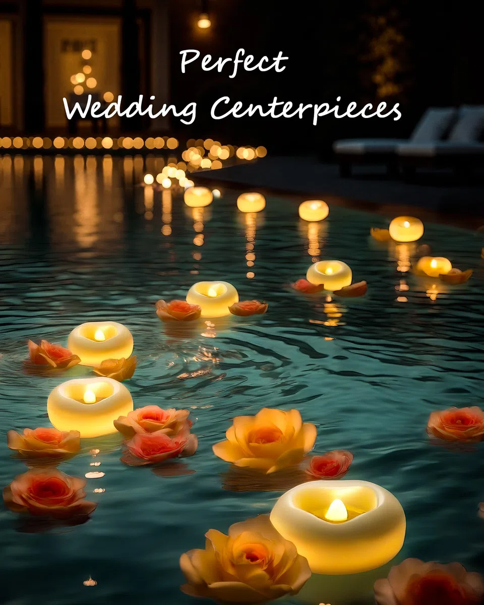 Da by 12 Pezzi Candele LED Fluttuanti ad Attivazione Acqua, Impermeabili con Pile CR2032 Incluse, Senza Fiamma per Bagno, Matrimonio, Feste e Decorazioni Casa