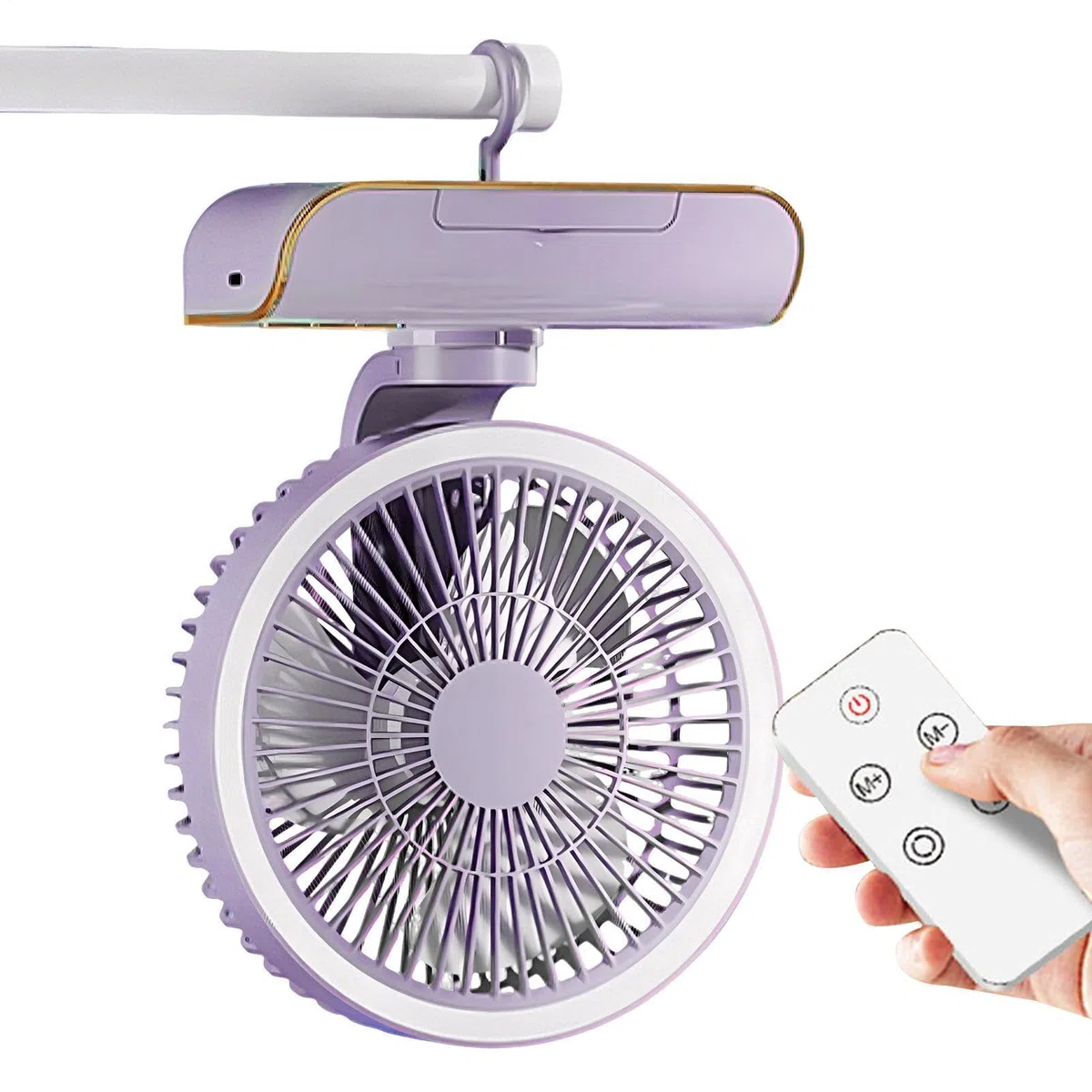 Generico Ventilatore Silenzioso per Camera,Ventilatore a Parete con Telecomando | Indispensabile per il Caldo, Illuminazione a 2 Velocità, 5 Velocità del,Per Camera Da E Comodino