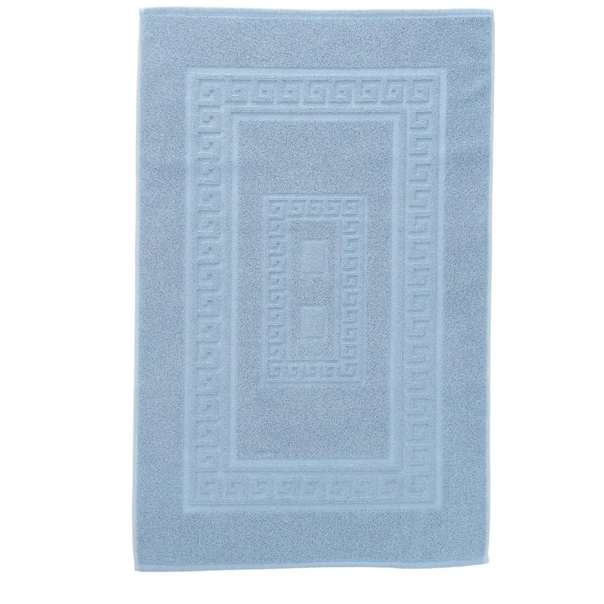 CASA TESSILE Torino Set 3 tappeti Bagno in Spugna, 1 cm 60X90 + 2 Girowater cm 60x45 - Azzurro