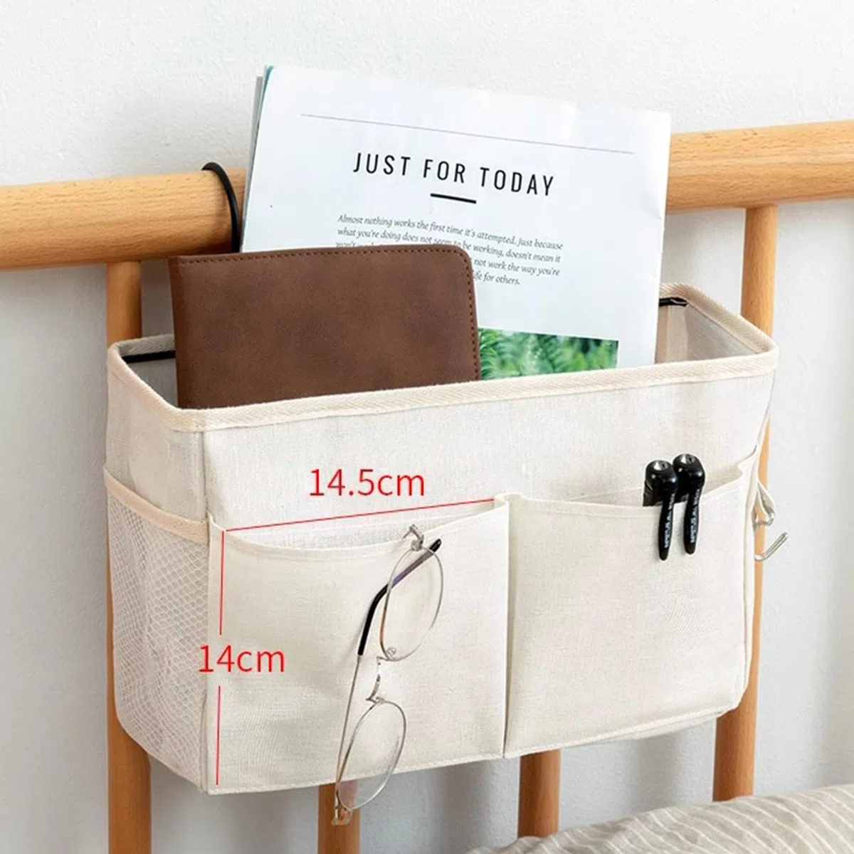 2 Pezzi Borsa da Comodino, Tasche Portaoggetti Letto, Tasche da Letto Appendibile, Tasche da Comodino, Tasca da Letto, per Ufficio, Camera da Letto, Cucina
