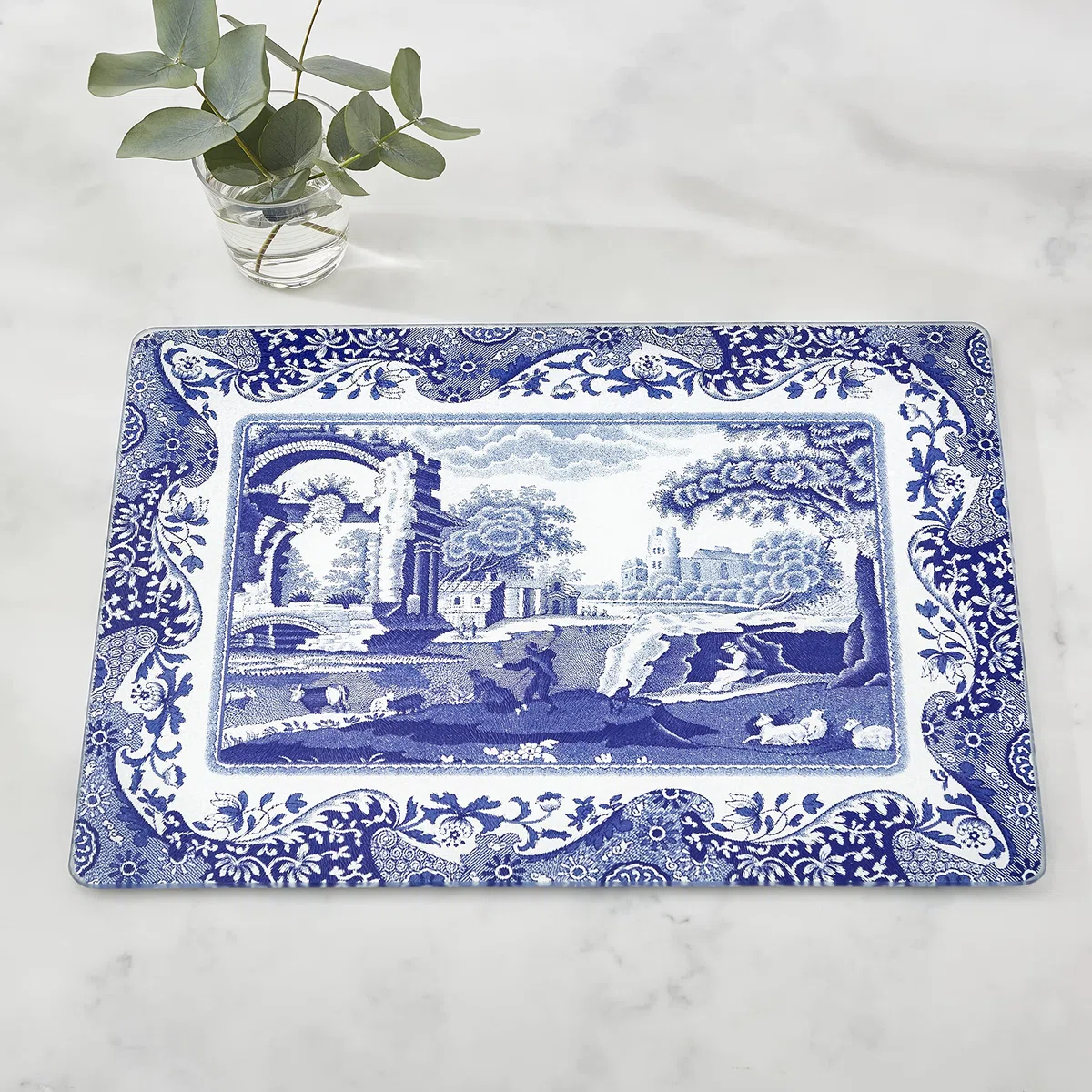 Blue Italian Spode Salvapiano per Piano di Lavoro 30 cm x 40 cm (Bianco)
