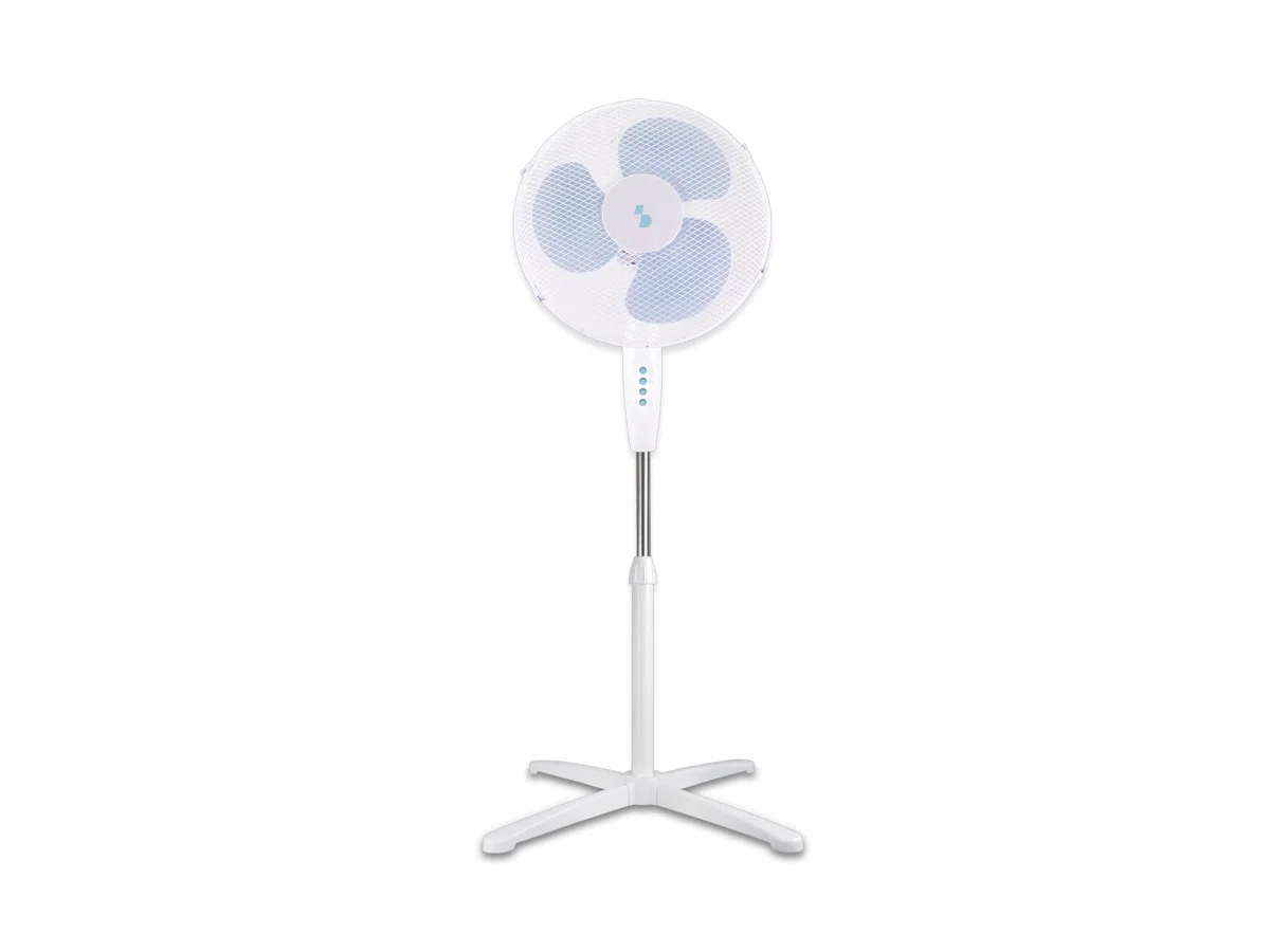 BEPER P206VEN103 Ventilatore a Piantana 3 Pale, Altezza Regolabile fino a 125cm, 3 Velocità, Oscillazione Automatica, Montaggio Facile Senza Utensili, Griglia 40cm in Acciaio, Base a Croce, 40W