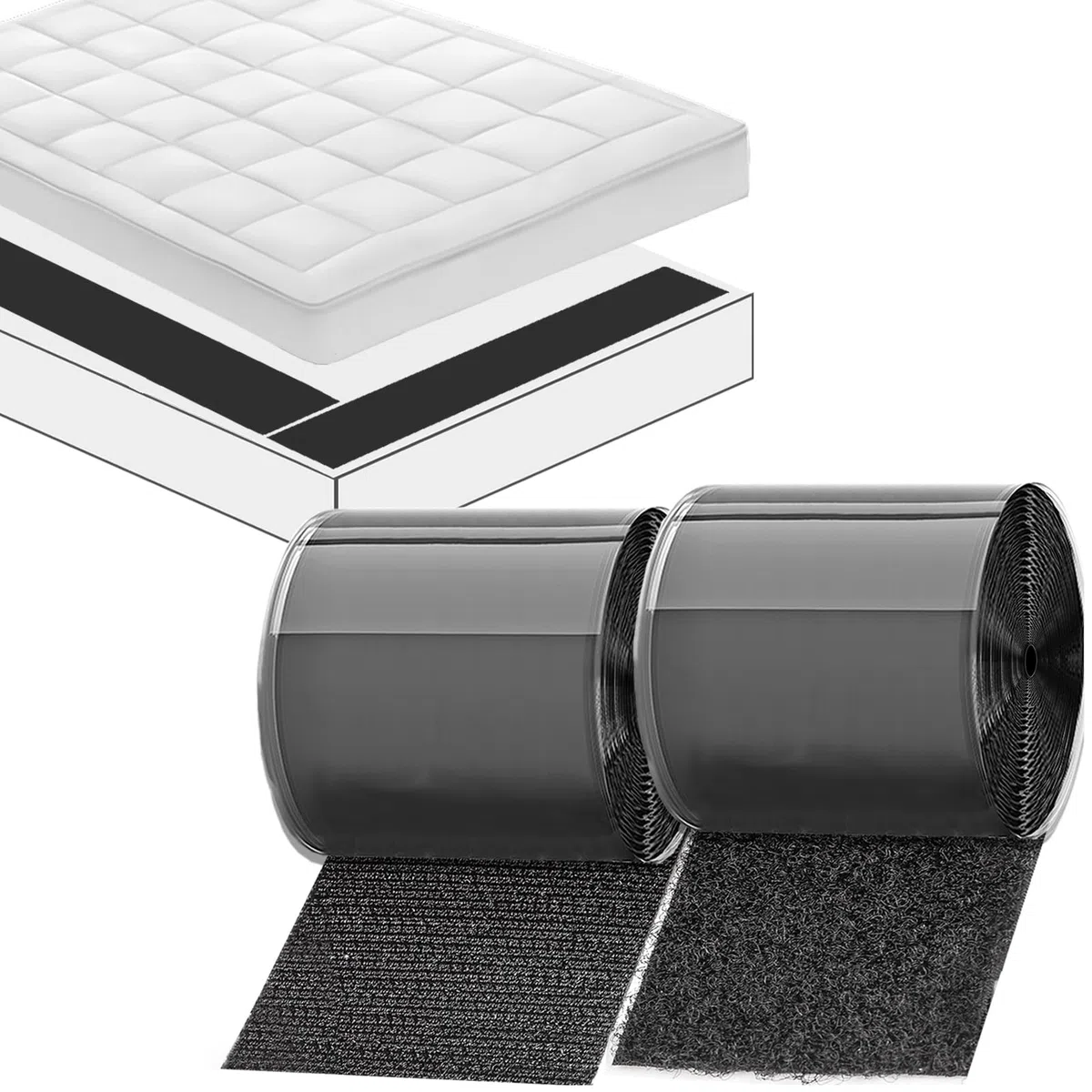 TEUVO 15cm X 3m Feltro Adesivo Forte per Impedire ai Cuscini del Divano di Scivolino 150mm Larghezza Feltro Rotolo Nastro Largo Striscia Fascia Adesivo per Tessuto Cuscini Materassi Zanzariera Mobili