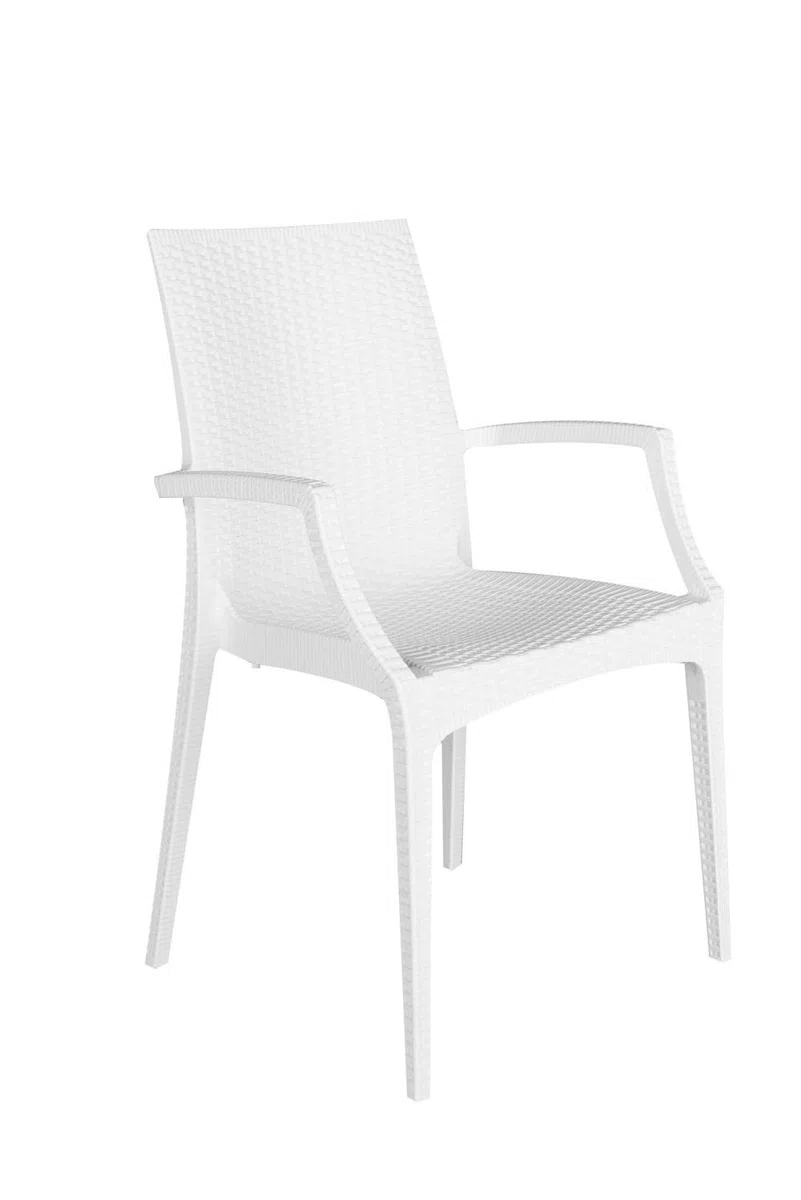 GRAND SOLEIL S6625B Bistrot Greenpol Sedia impilabile, in polimeri riciclati, 53.5 x 57 x 89 cm, Bianco