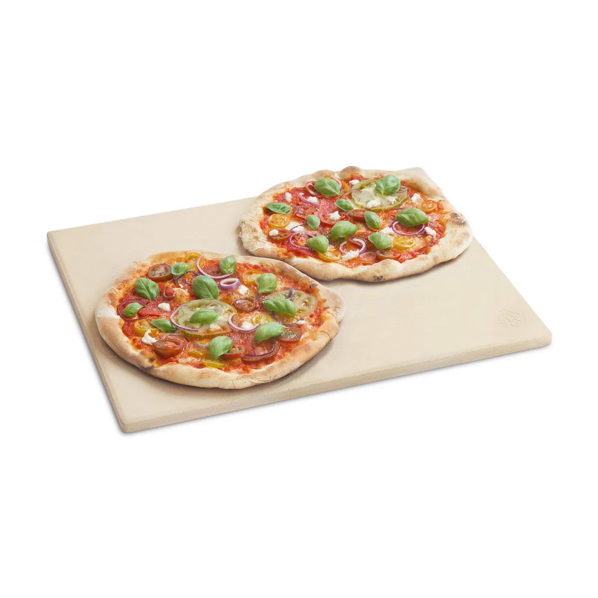 BURNHARD Pietra per pizza cordierite – 45 x 35 x 1,5 cm – rettangolare per barbecue e forno – ideale per pizza, pane e torte fiamme