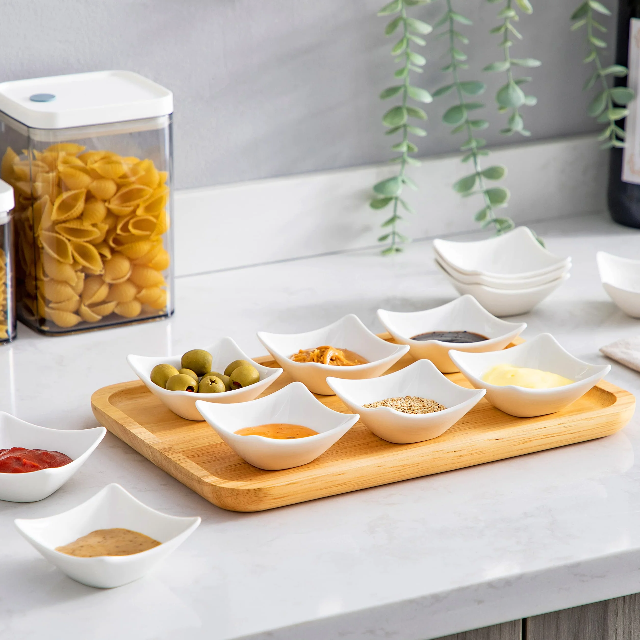 MALACASA, Serie Ramekin.Dish, 12 Pezzi di Ciotoline per aperitivo/per antipasto/per i Dolci/per Salse/per merenda, in Ceramica Bianca, Dimensione: 7.49 x 3.51 x 7.49 cm