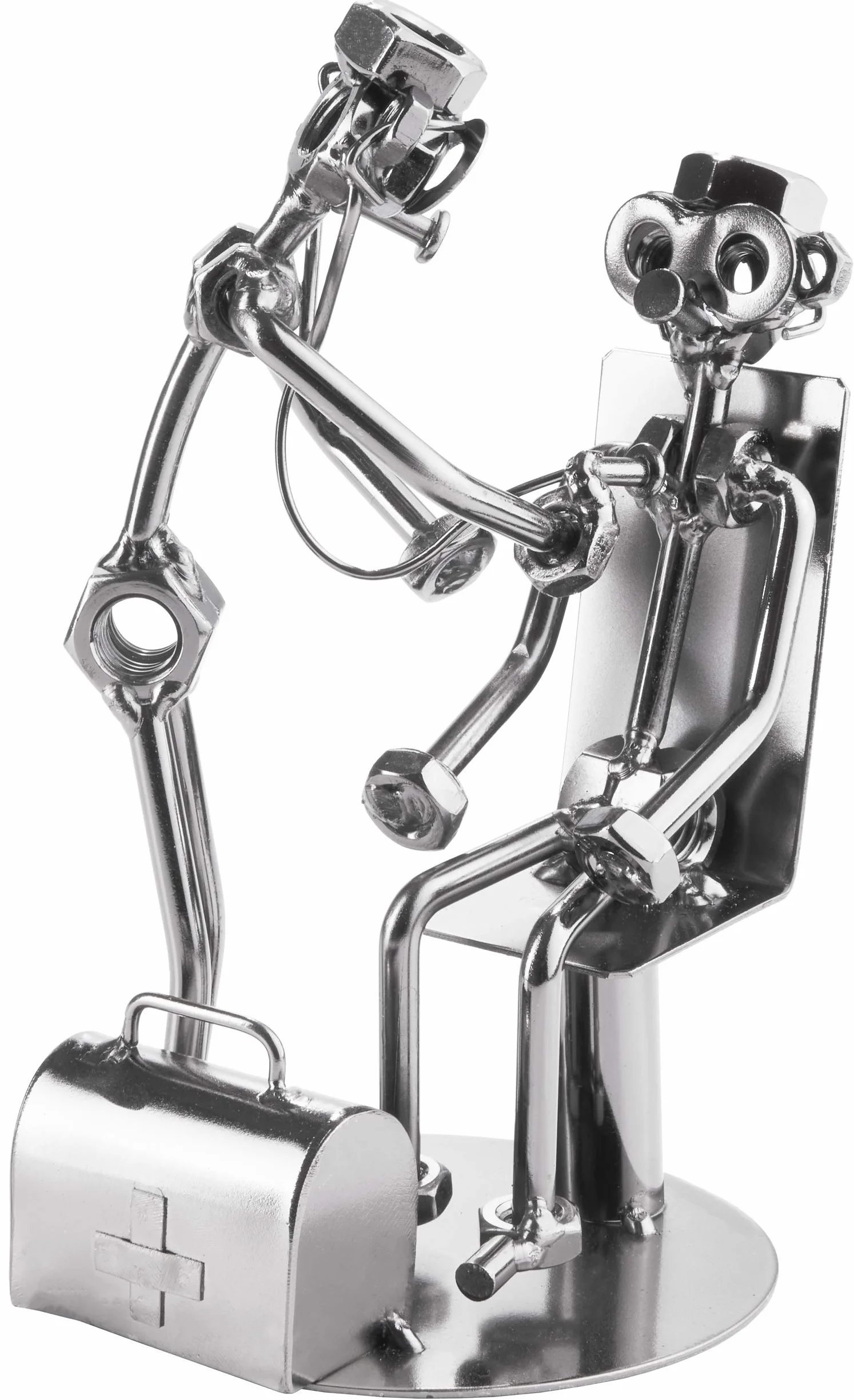 Brubaker Vite Uomo Doctor With Patient Stethoscope - Figura d'acciaio fatta a mano Uomo di metallo - Idea regalo figura in metallo per Medici Generici - Regalo per i medici