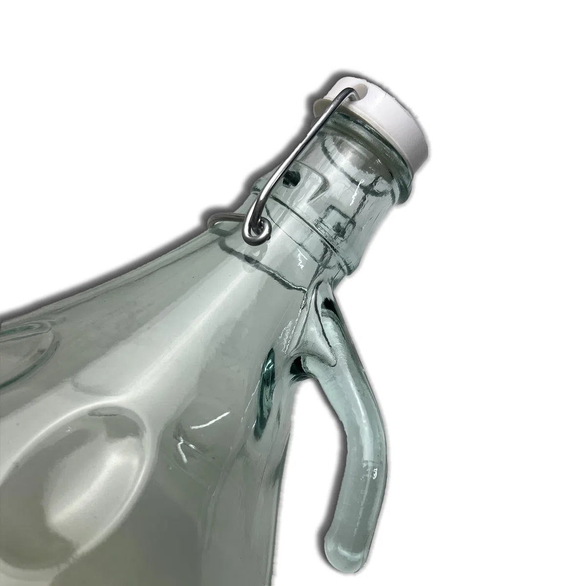 FERROELETTRA Damigiana Vetro 5 Litri - Bottiglione con Chiusura Meccanica Ermetica Con Guarnizione Dama per Olio - Contenitore Olio 5 Litri - Damigiane e Bottiglioni per Prodotti Alimentari (6 Pezzi)