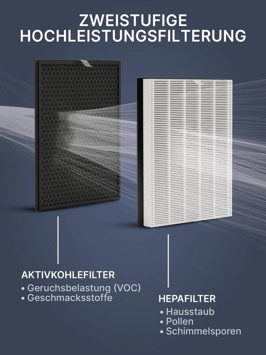 Comedes Set di filtri di ricambio per Philips AC1215/10 e AC2729/10 Purificatore d'Aria | HEPA e filtro a carbone attivo | applicabile al posto di Philips FY1410/30 e FY1430/30 (1)