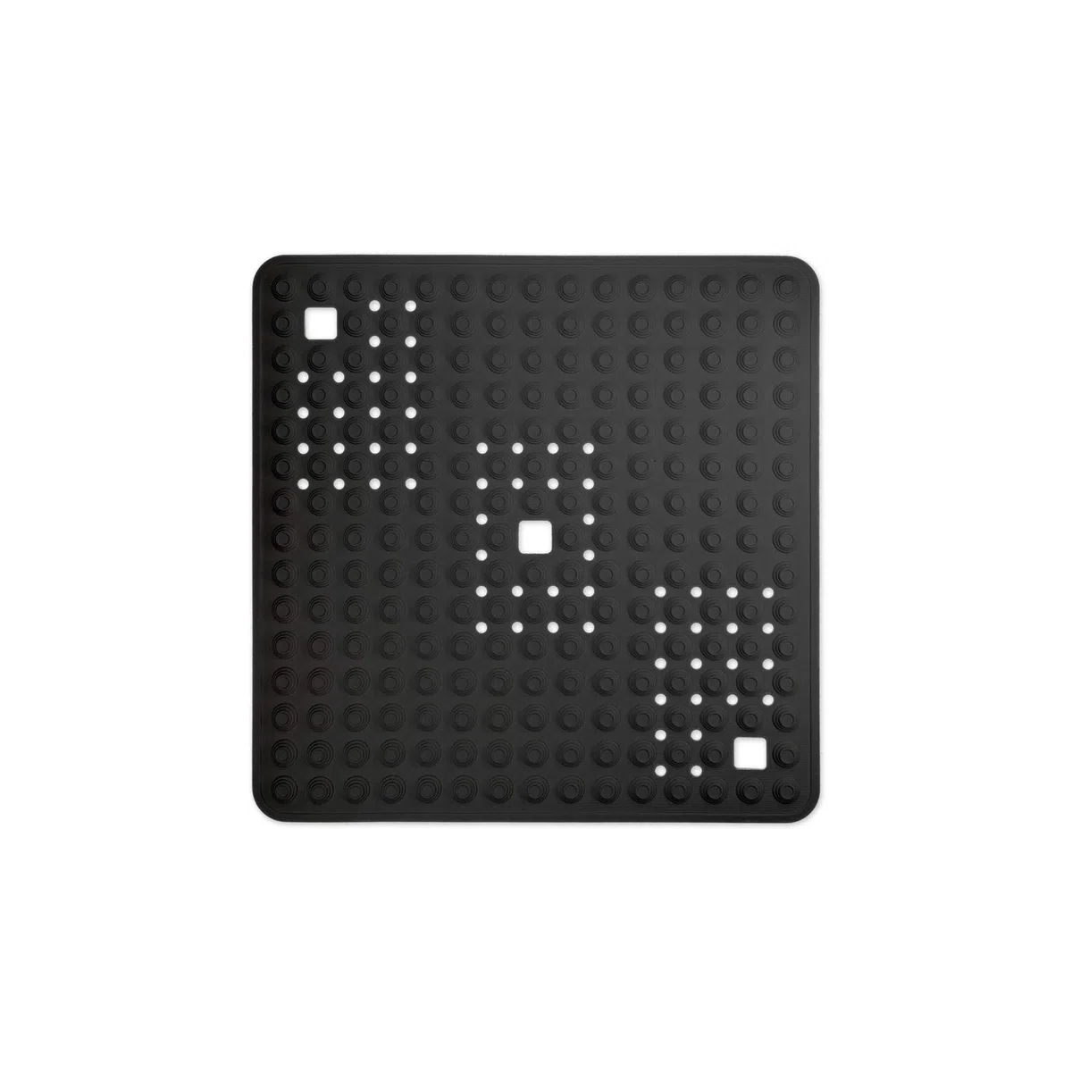 Tappetino da doccia nero/quadrato: 60x60 cm - molto antiscivolo e molto robusto - tappetino antiscivolo per doccia o bagno - lavabile a 60°C