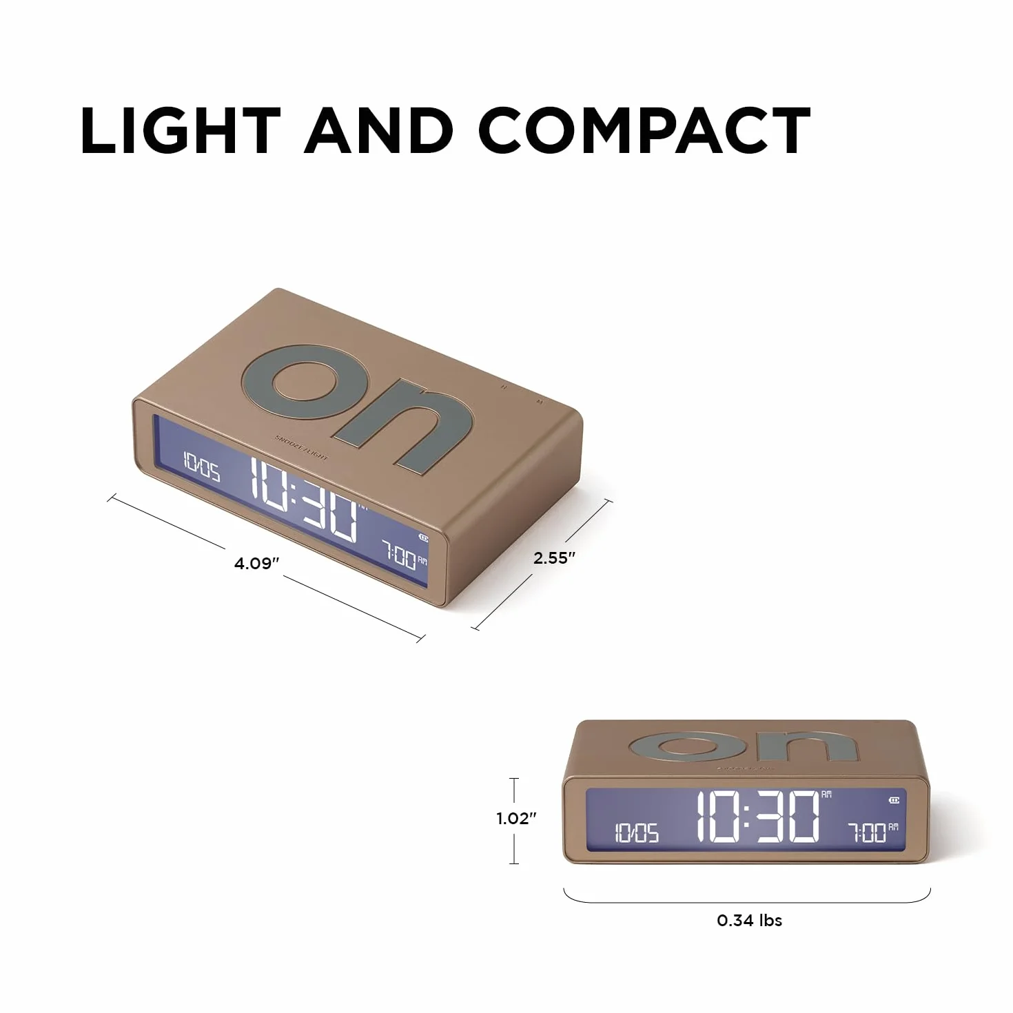 Lexon Flip Classic sveglia Mattina Luminosa reversibile con Faces on Off e Funzione Snooze, Display LCD e Luce Touch, Ricaricabile da USB-C - Bianco