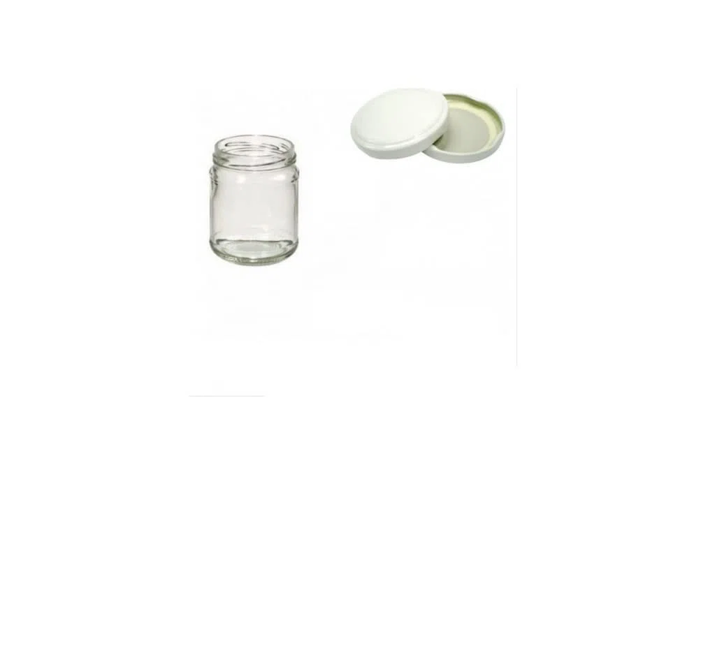 Rubin Set da 60 vasetti in Vetro da 212ml con Tappi Colore Oro