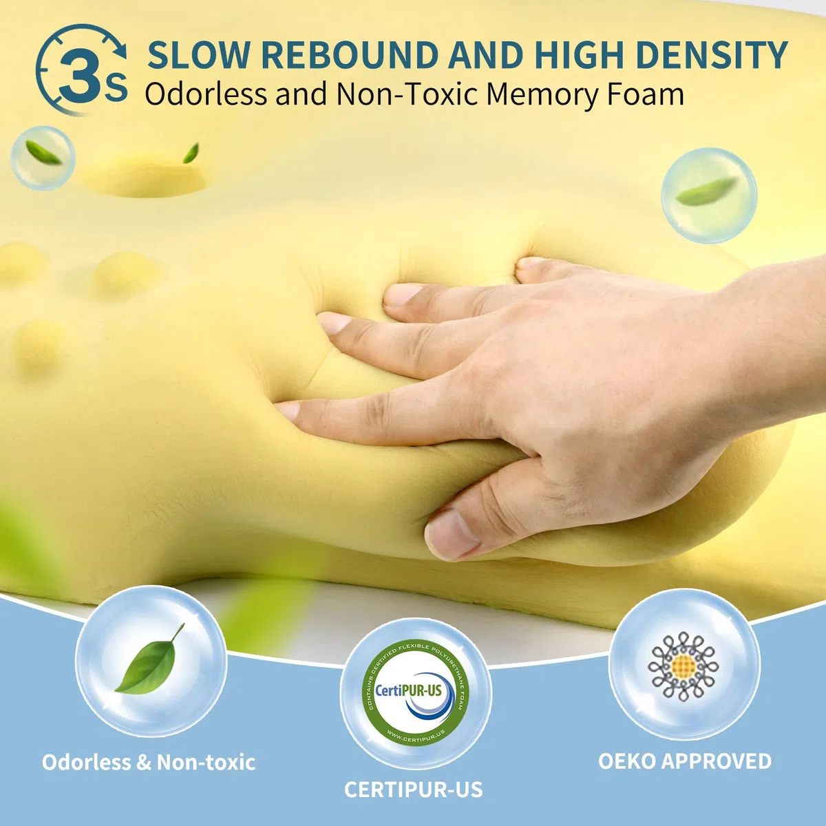 Cuscino cervicale per alleviare il dolore, cuscino ergonomico per dormire, cuscino sagomato in memory foam con federa rinfrescante, cuscino ortopedico per dormienti sulla schiena e sullo stomaco